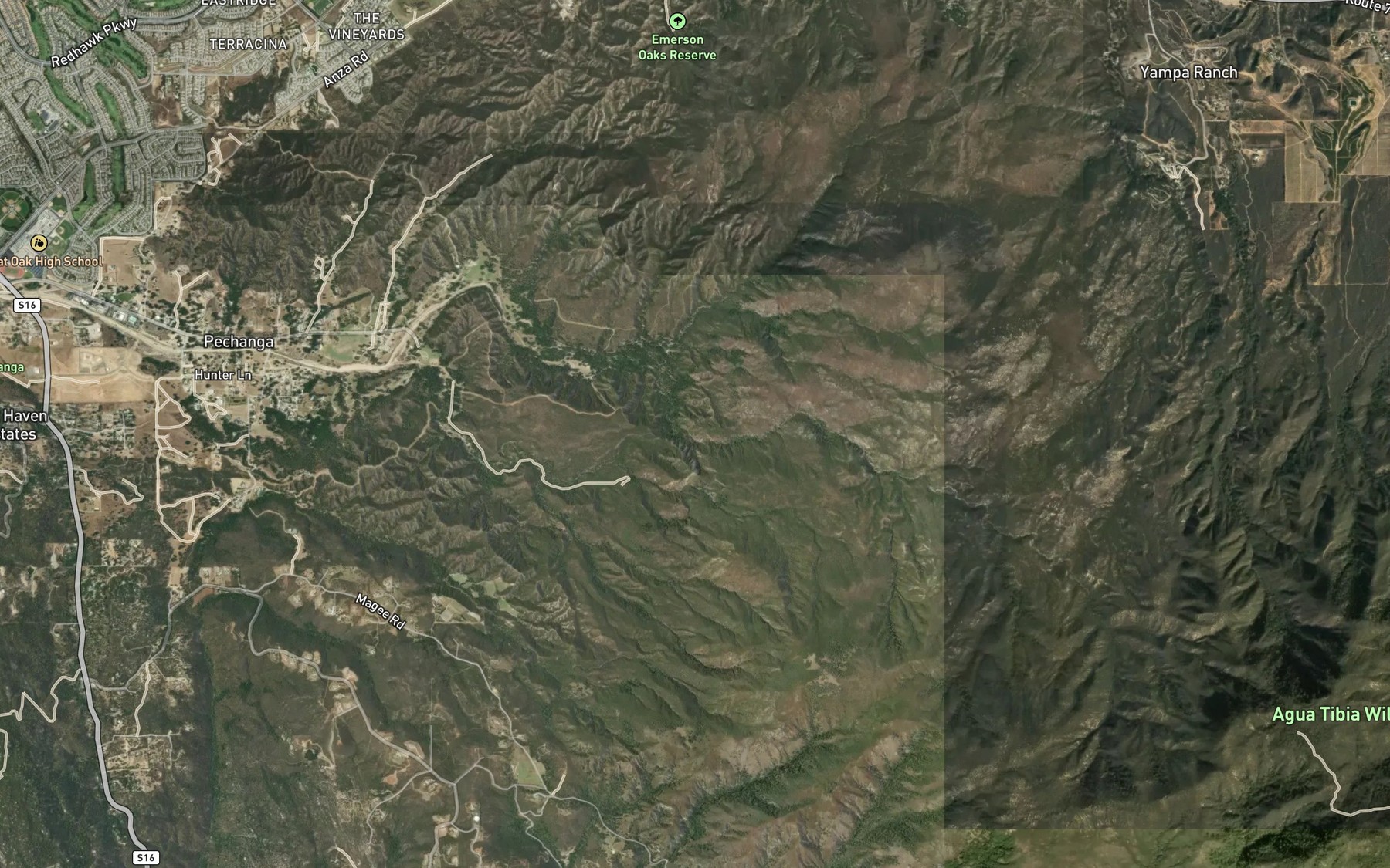 Satellite map of the Pechanga Hot Springs