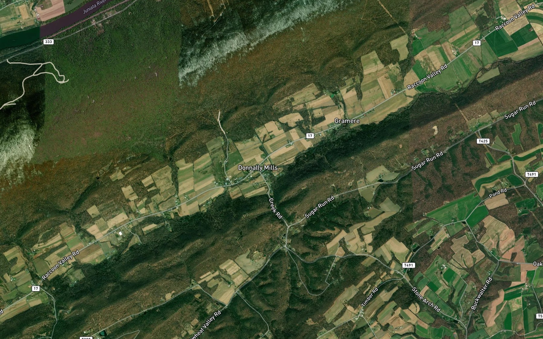 Satellite map of the Buckwheat Run