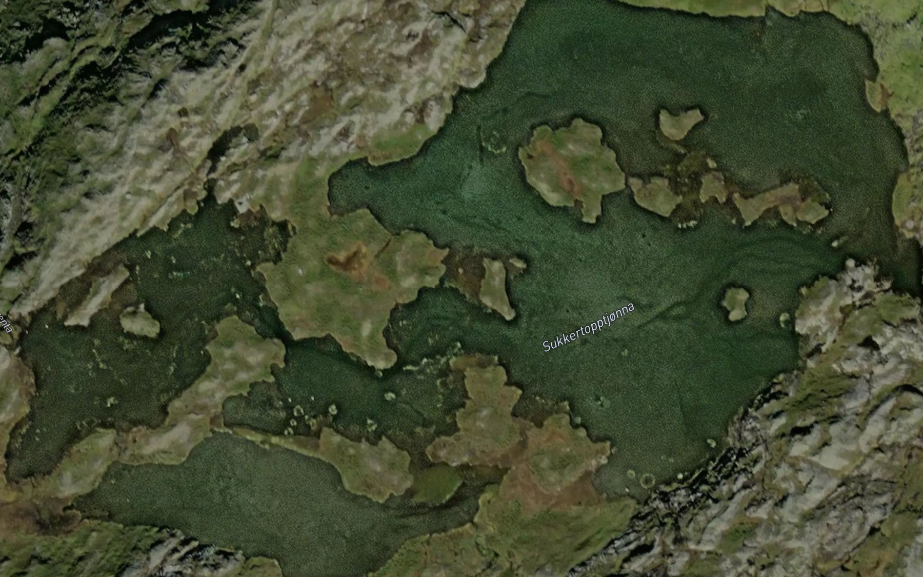 Satellite map of the Sukkertopptjorna