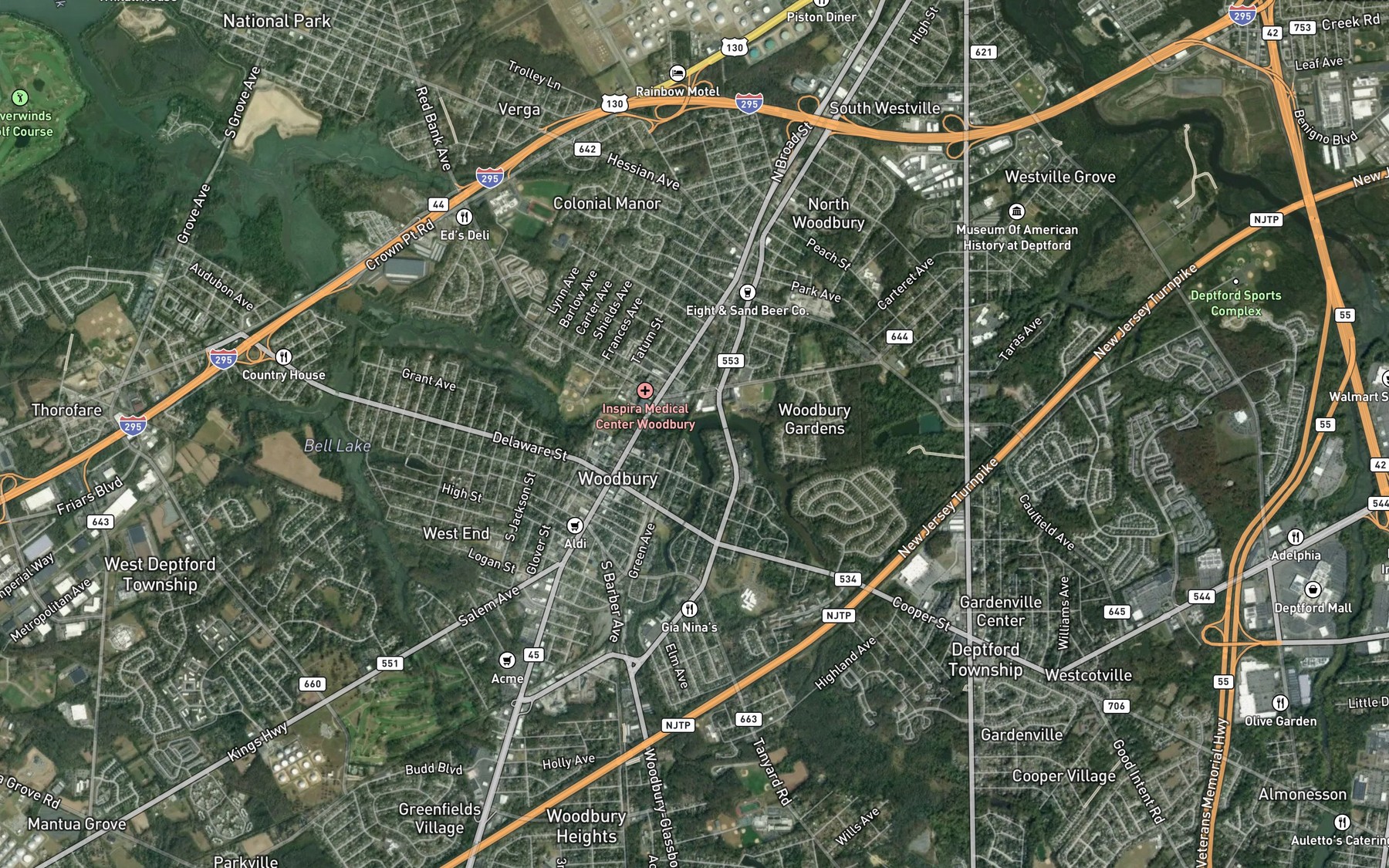 Satellite map of the Hesters Branch