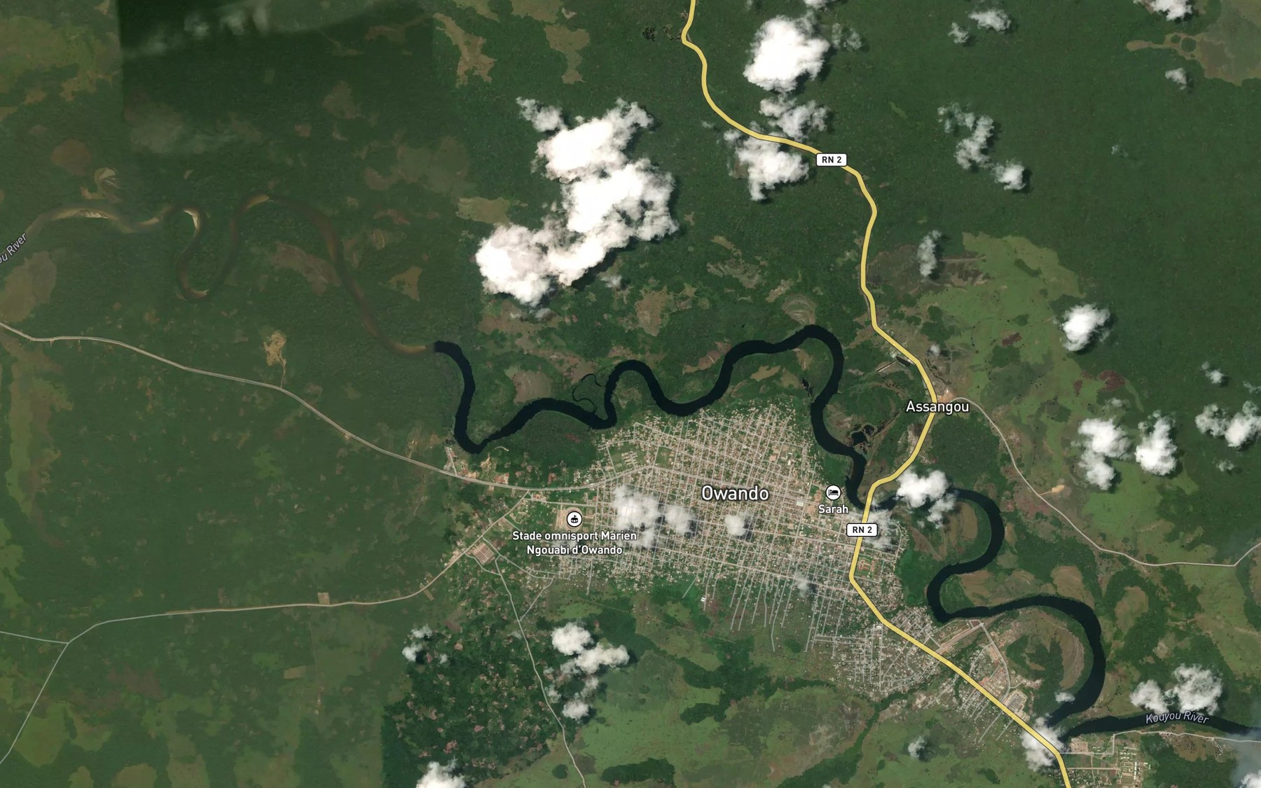 Satellite map of the Okessou