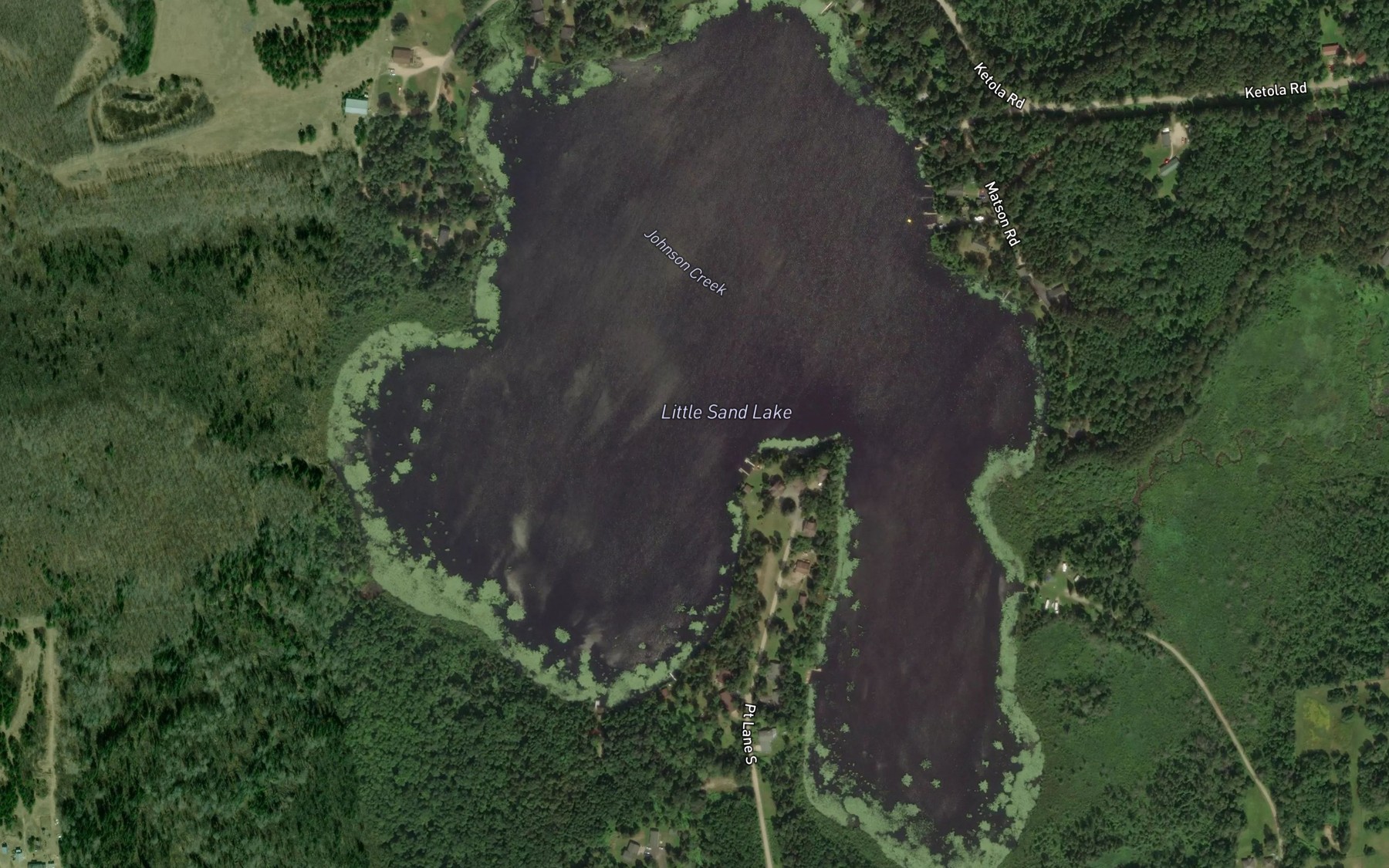 Satellite map of the Little Sand Lake