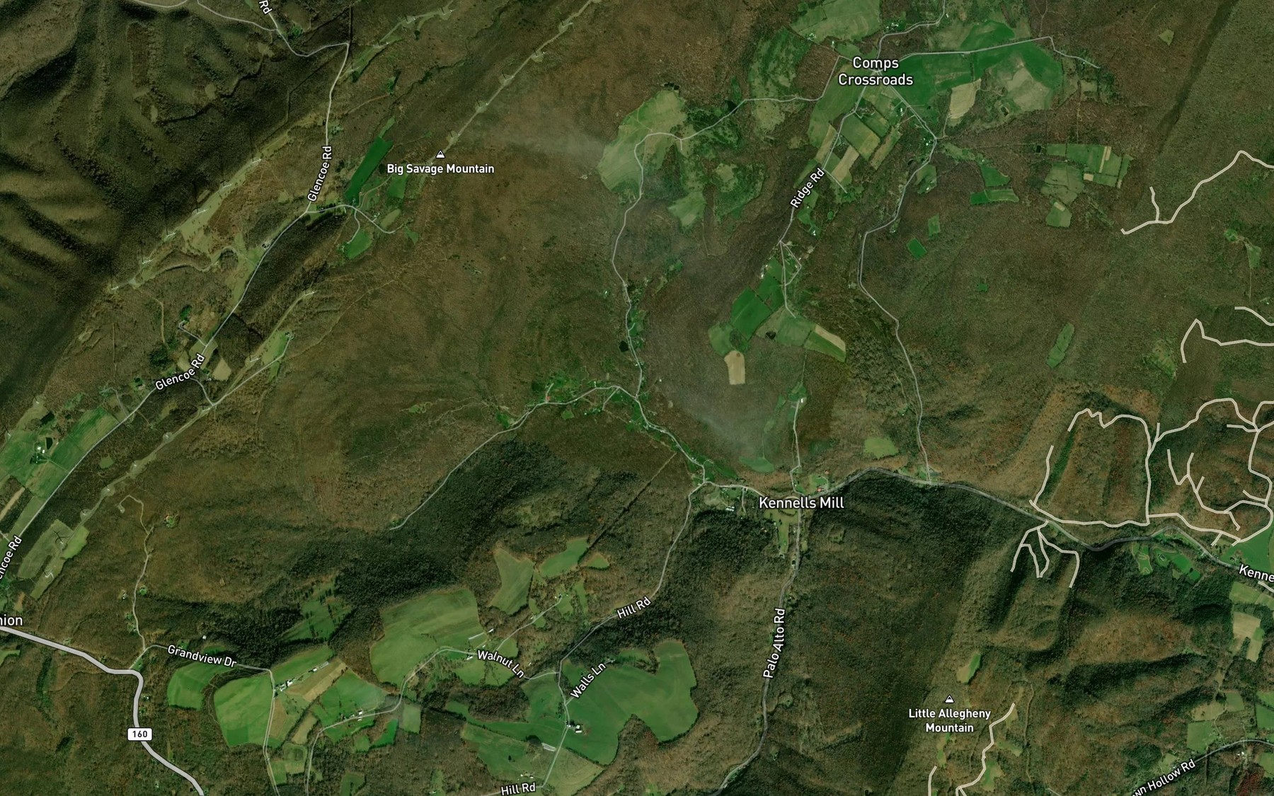 Satellite map of the Shoemaker Run
