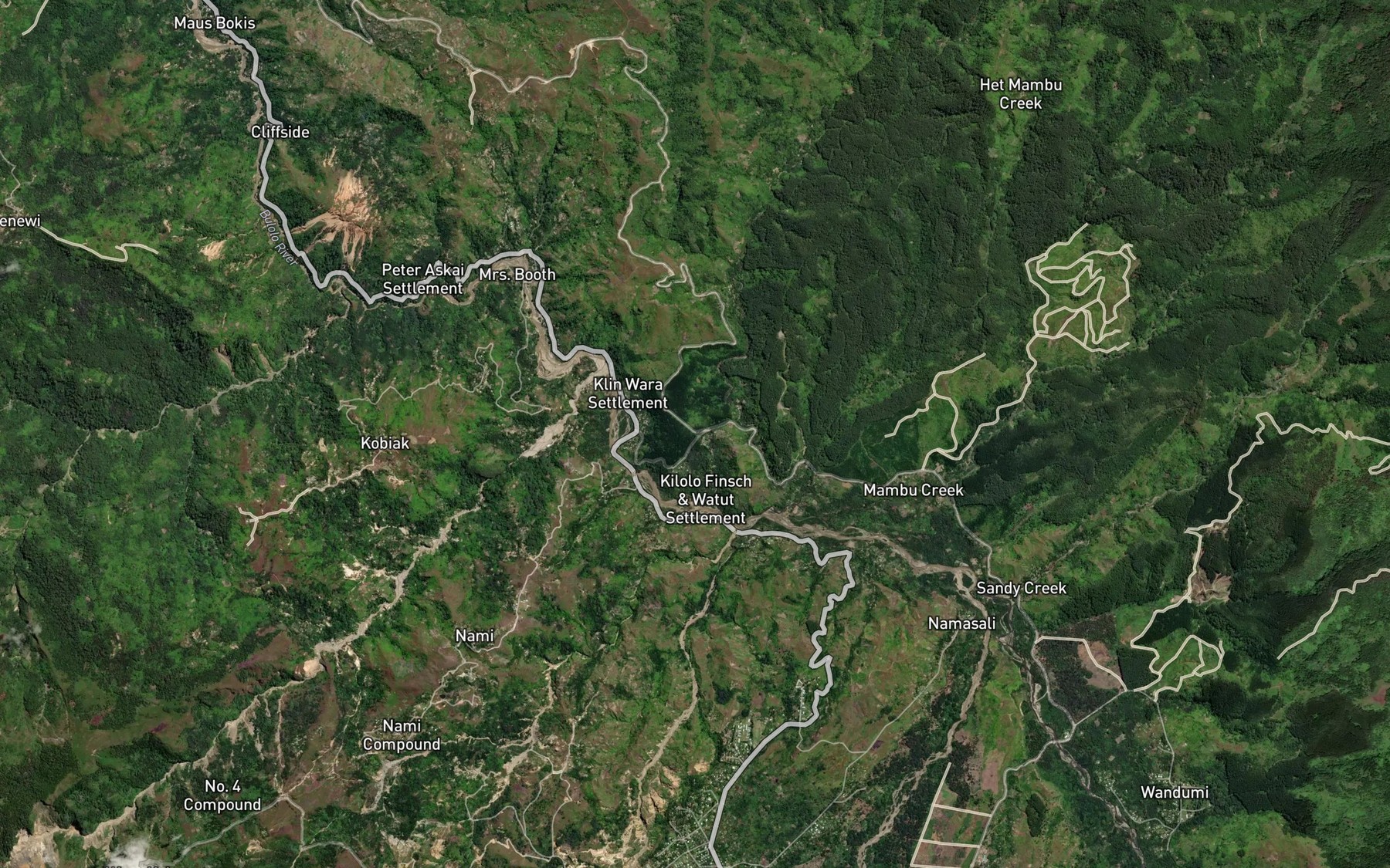 Satellite map of the Karanga Creek