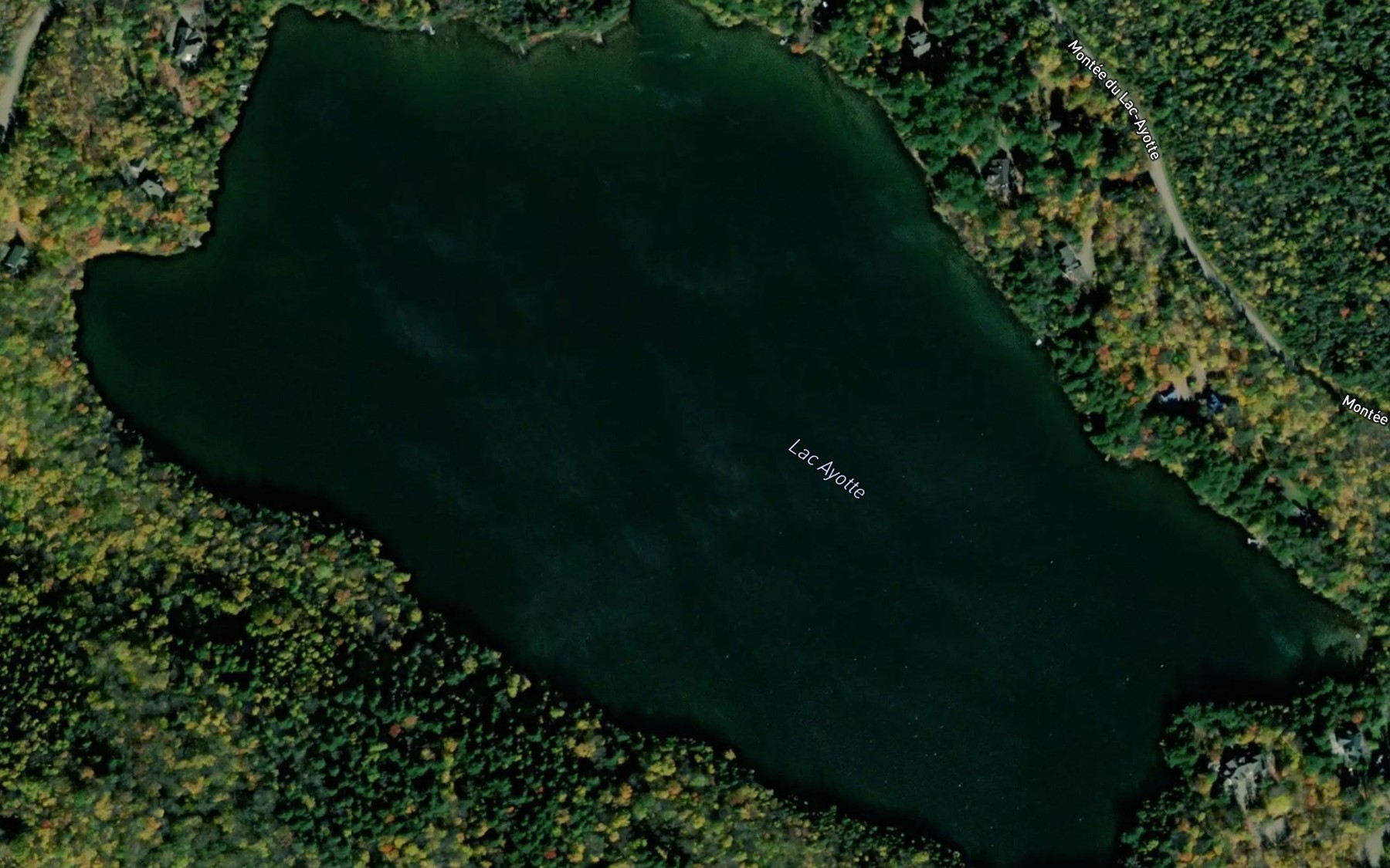 Satellite map of the Lac Ayotte