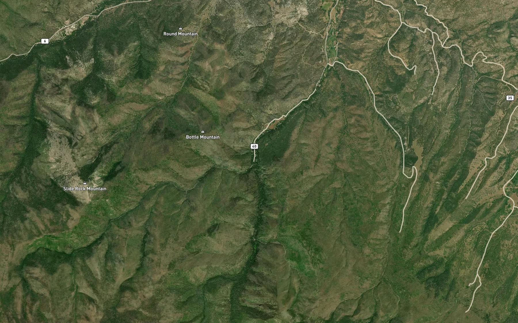 Satellite map of the Wolf Creek