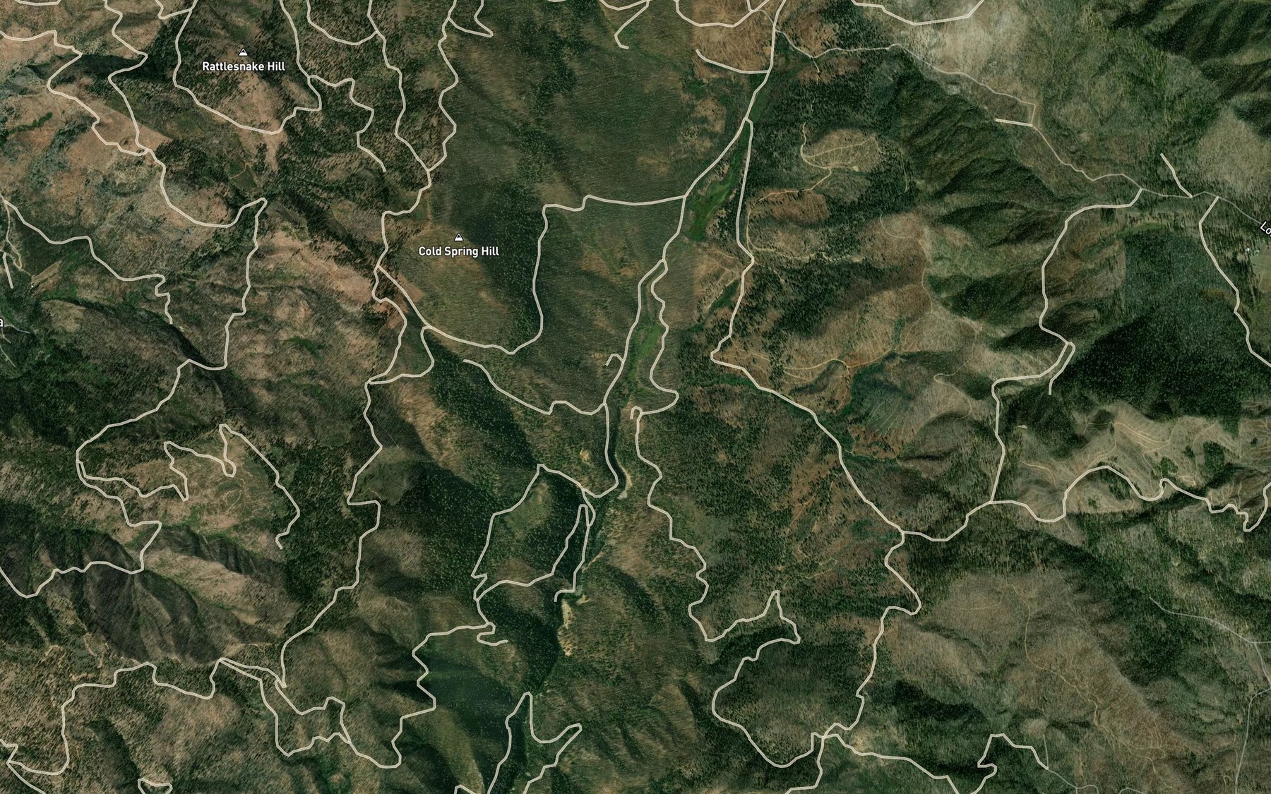 Satellite map of the Cow Creek