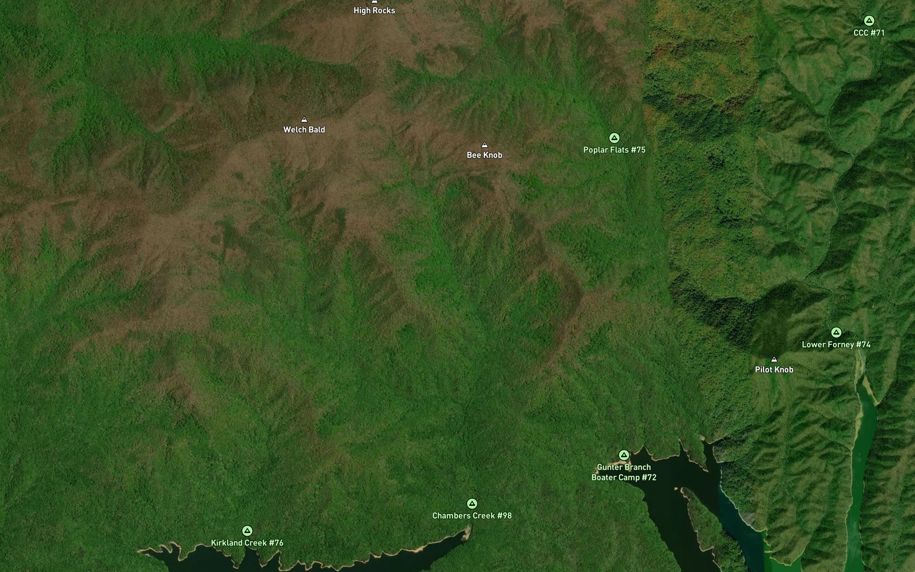 Satellite map of the Springhouse Branch