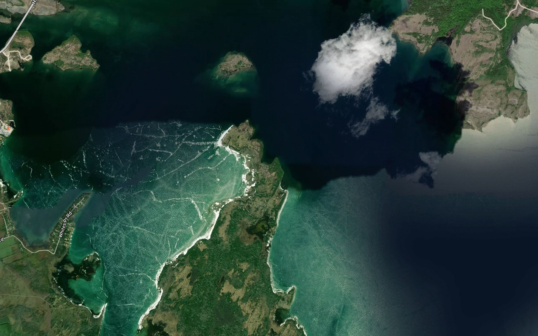 Satellite map of the Camp Cove