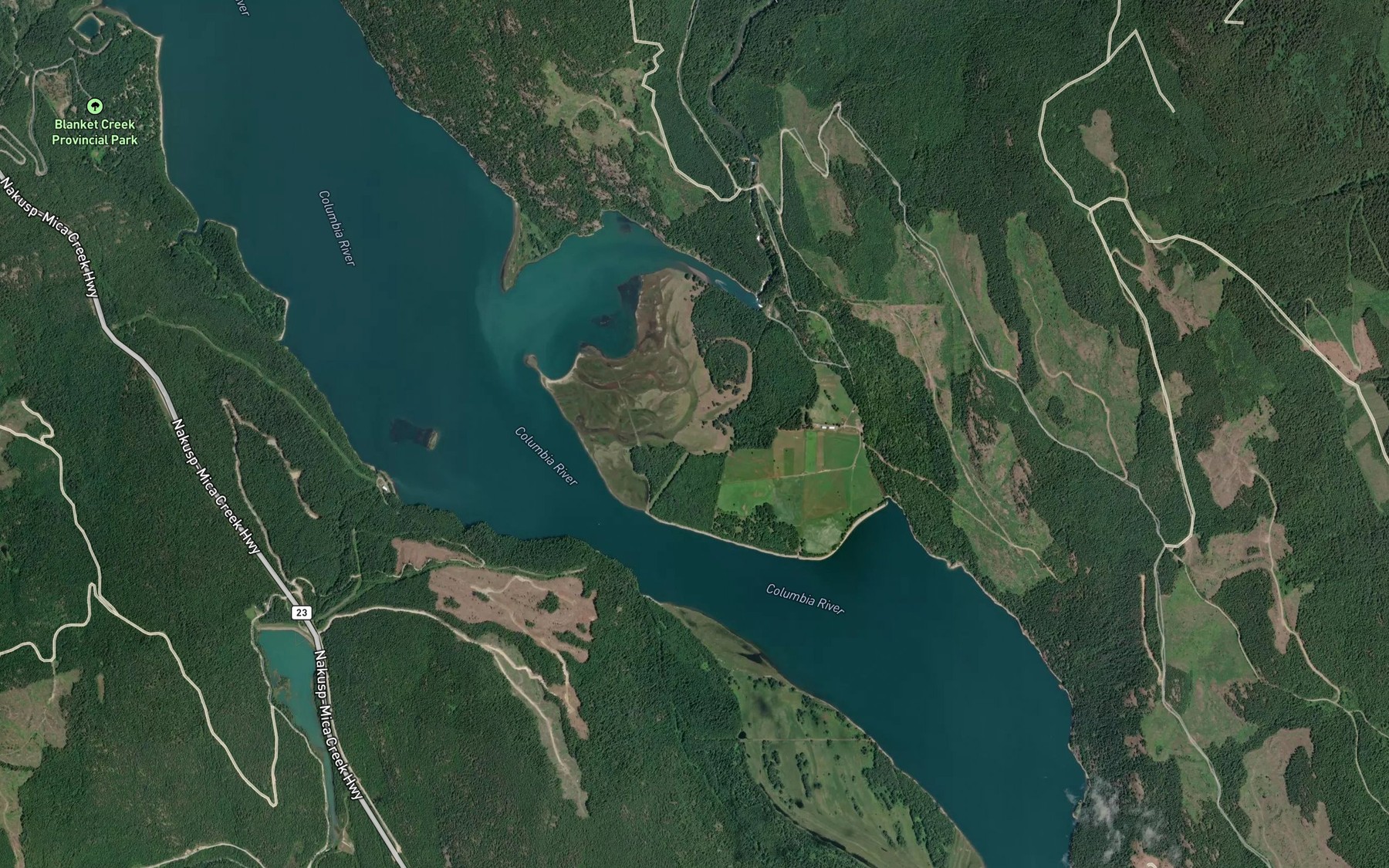 Satellite map of the Akolkolex River