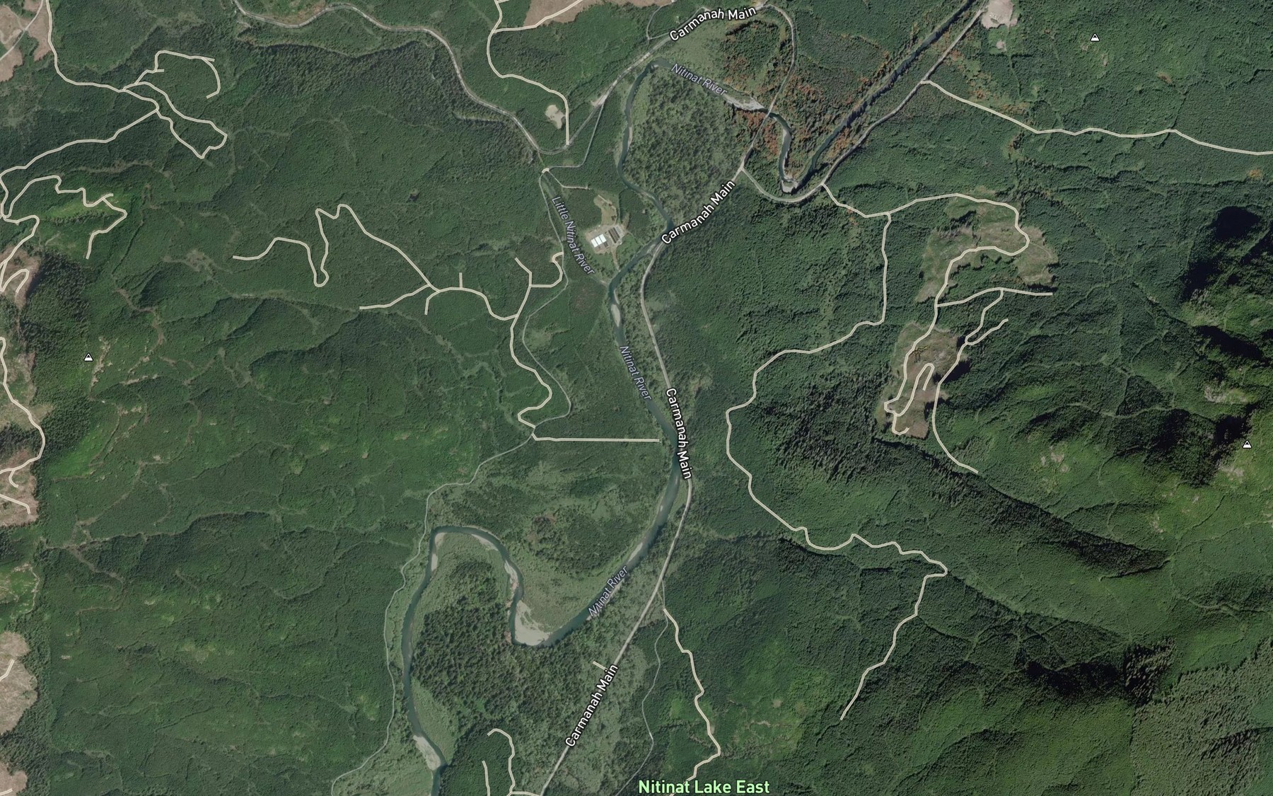 Satellite map of the Little Nitinat River