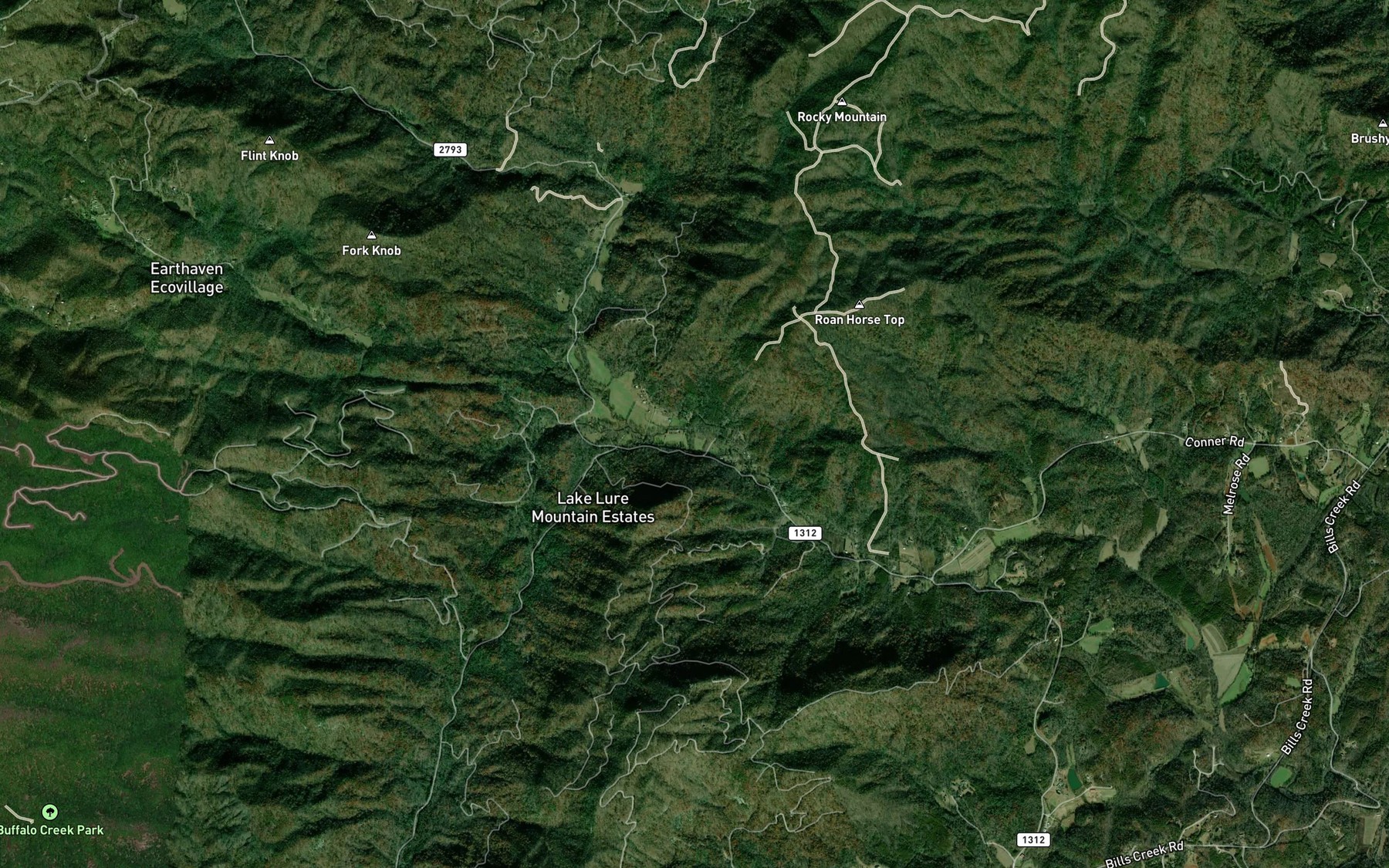 Satellite map of the Wash Branch