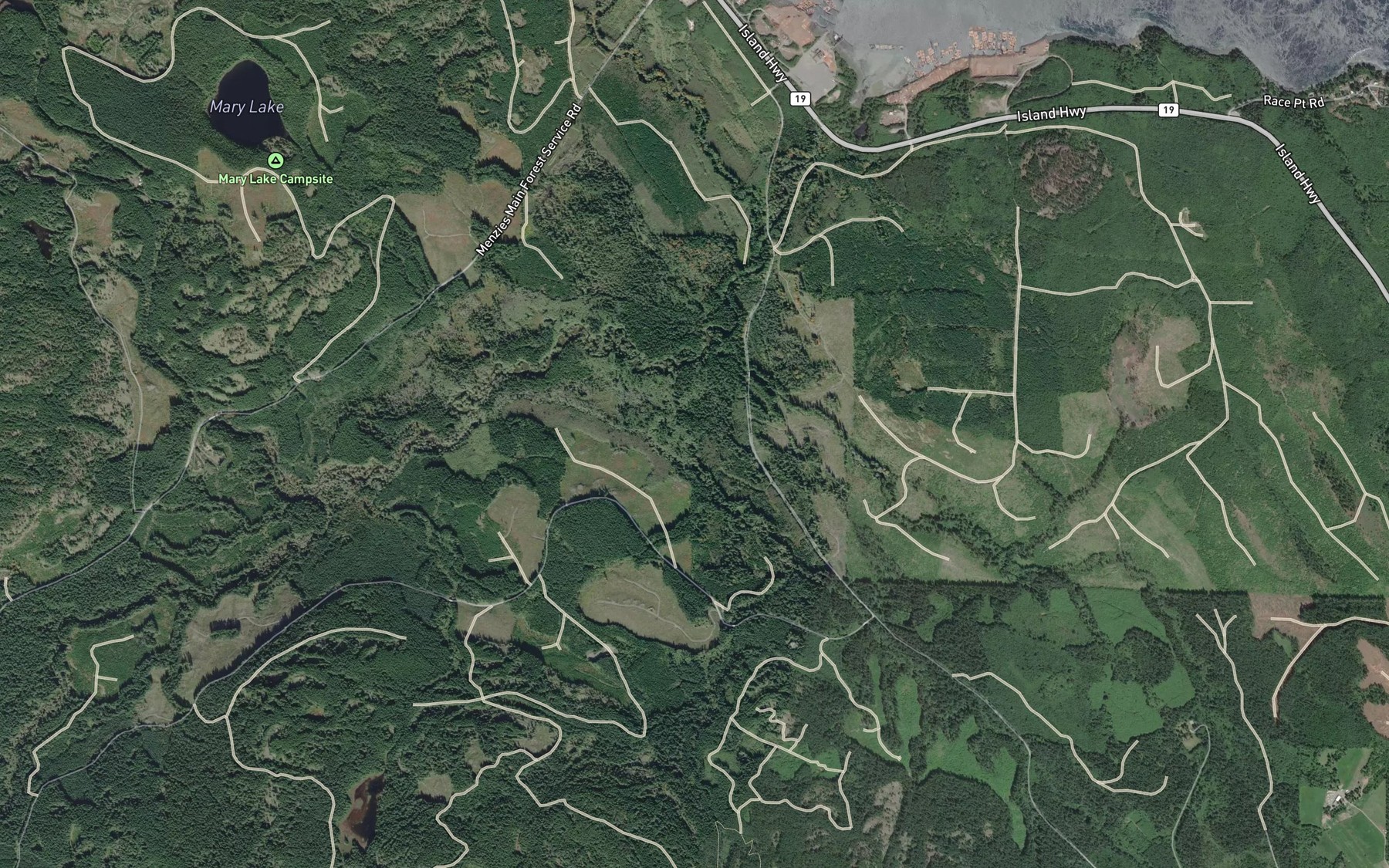 Satellite map of the Snowdon Creek
