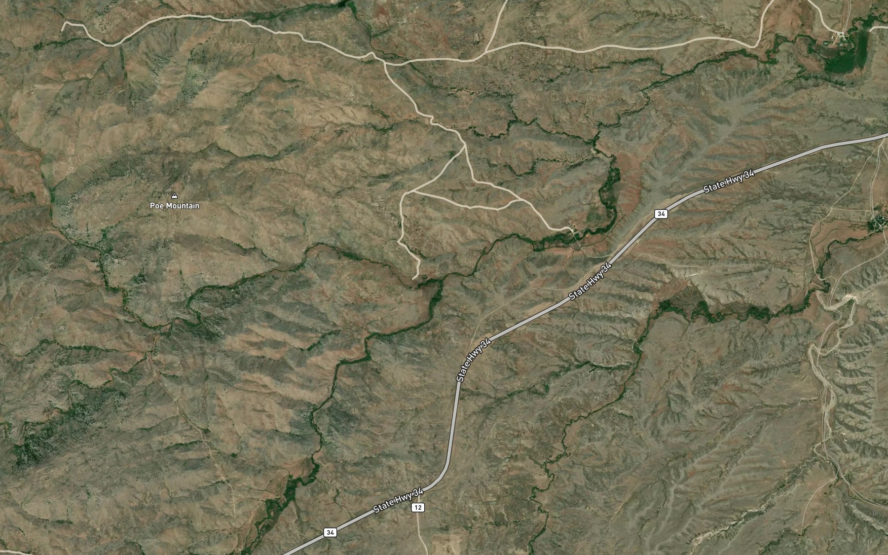 Satellite map of the Canon Creek