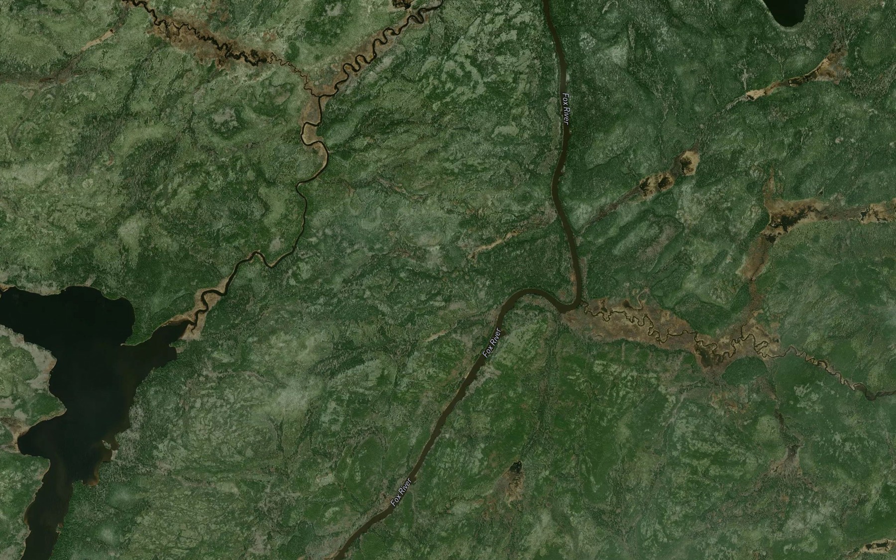 Satellite map of the Nekence Creek