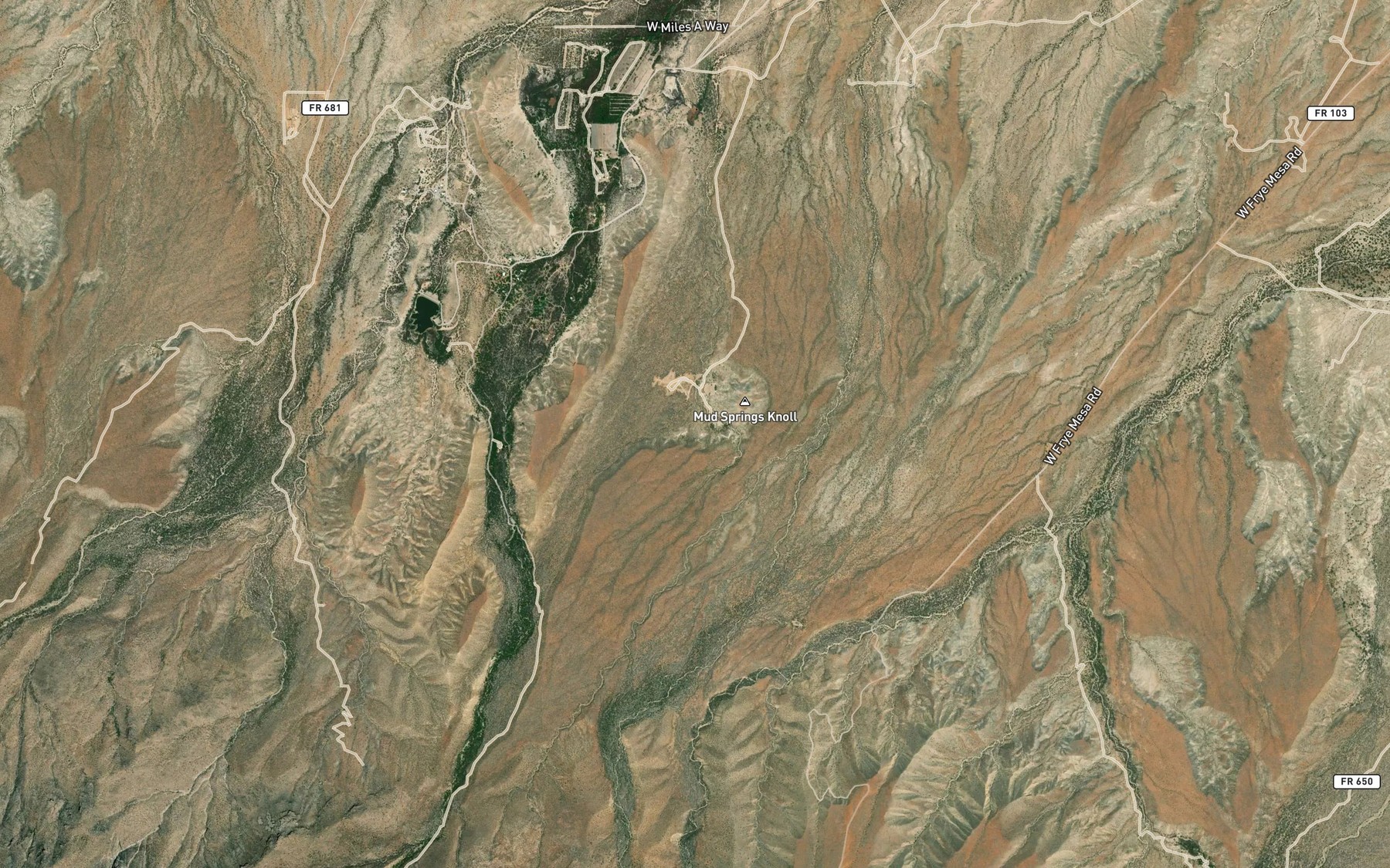 Satellite map of the Mud Springs