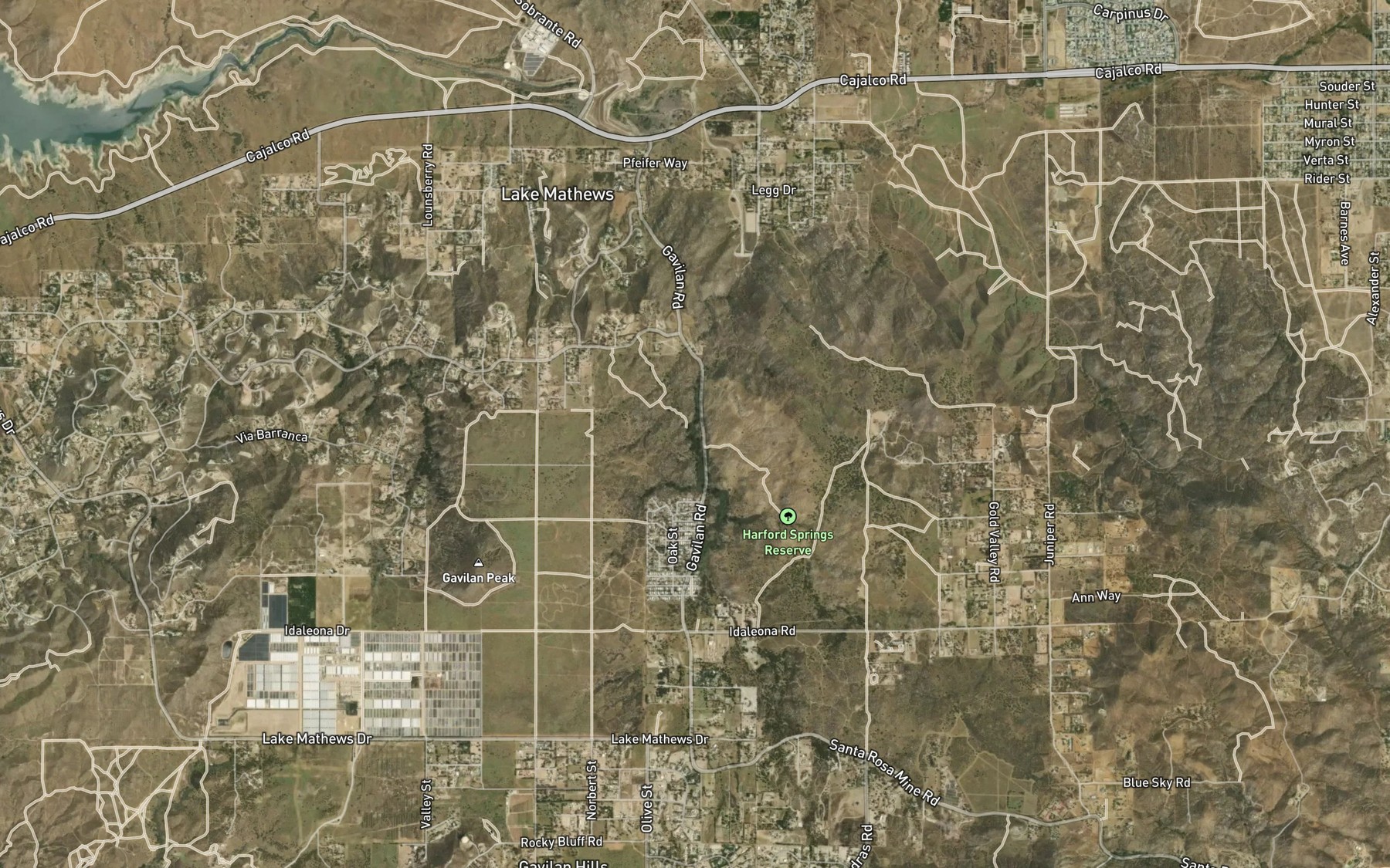 Satellite map of the Harford Spring