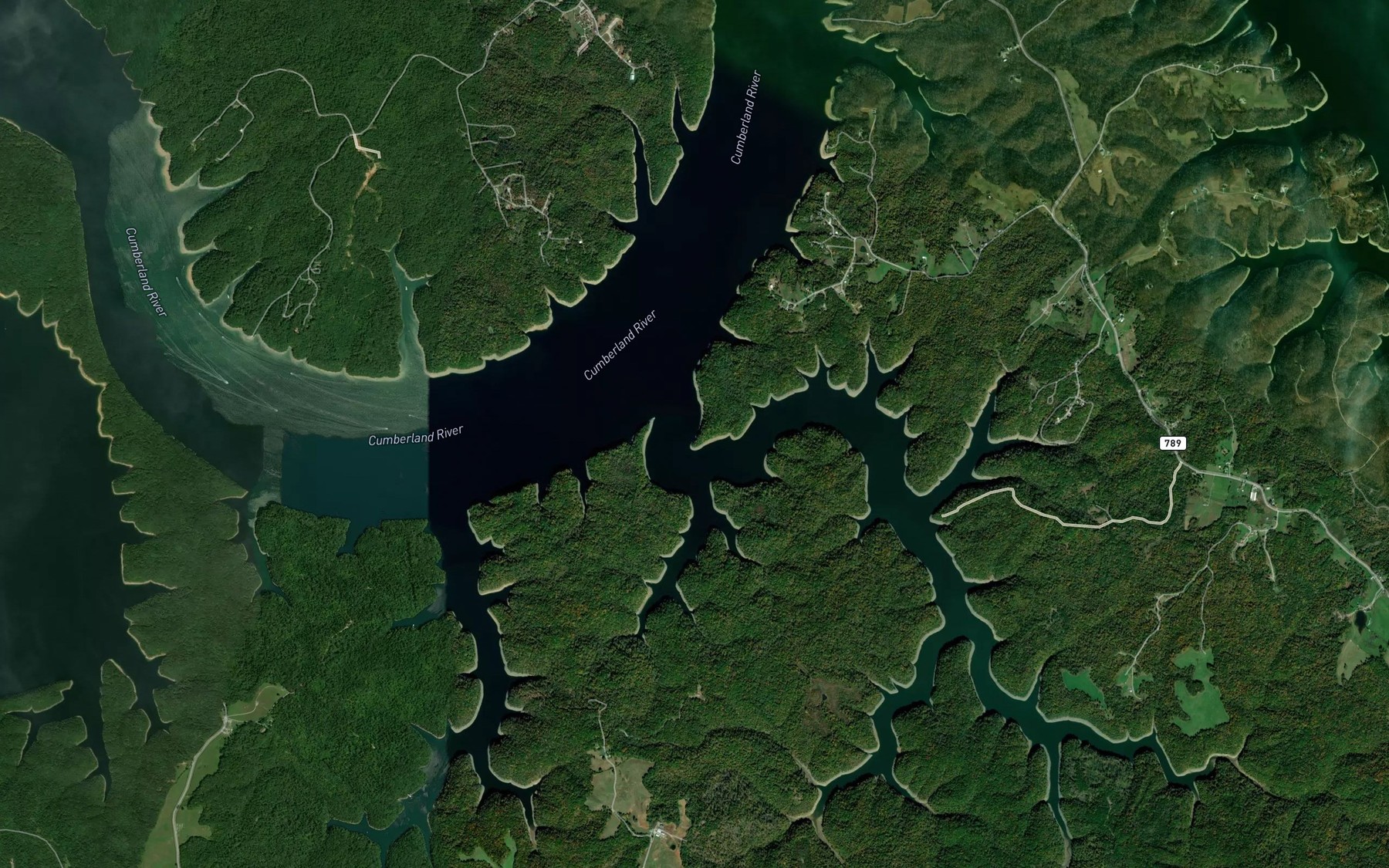 Satellite map of the Harmon Creek