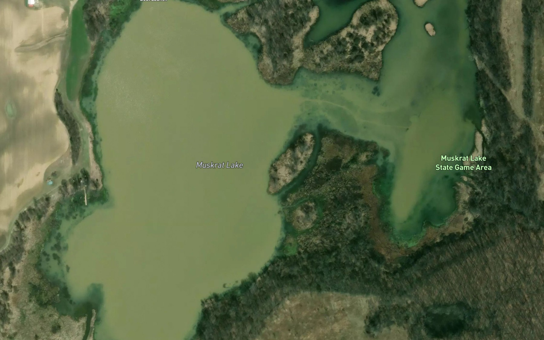 Satellite map of the Muskrat Lake