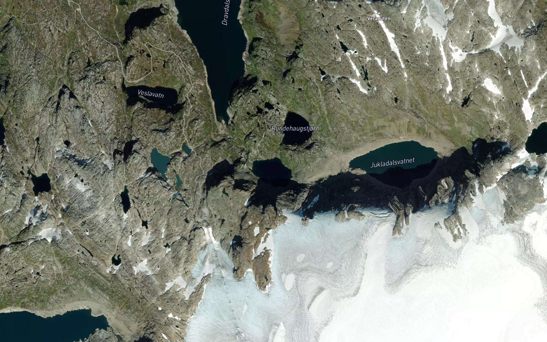 Satellite map of the Jukladalstjorni