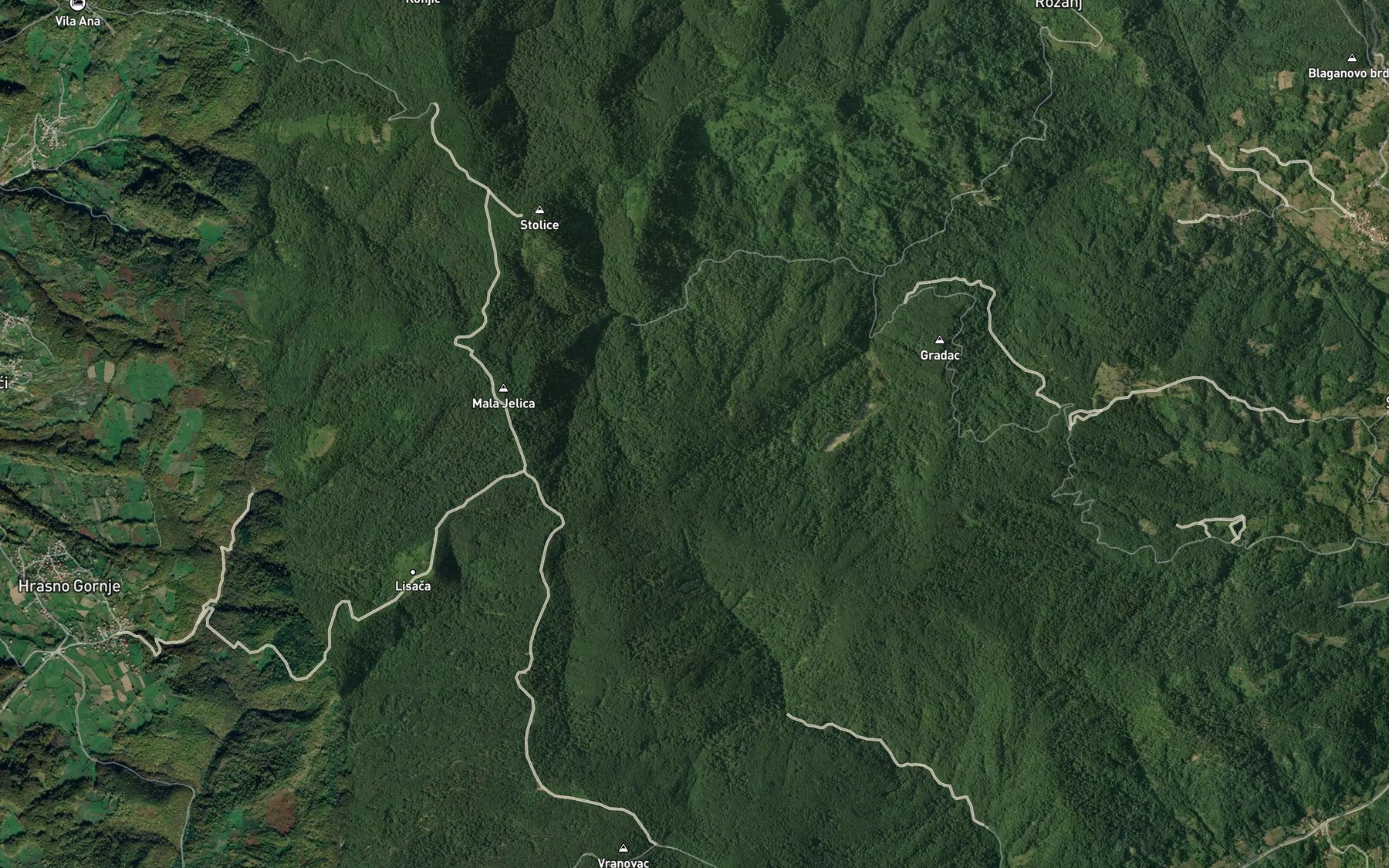 Satellite map of the Krstina Voda