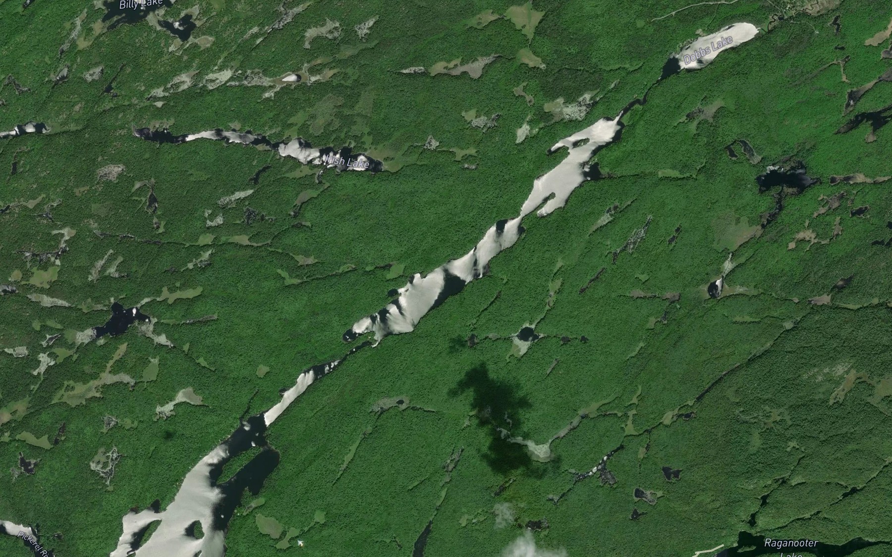 Satellite map of the Stanly Lake