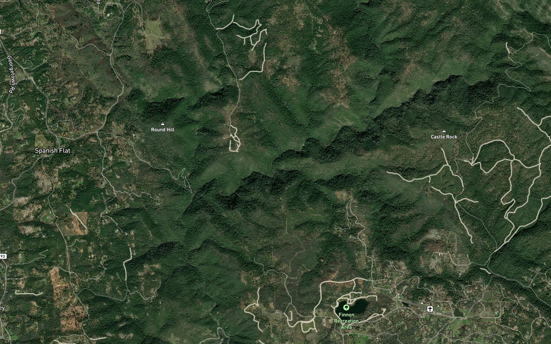 Satellite map of the One Eye Creek