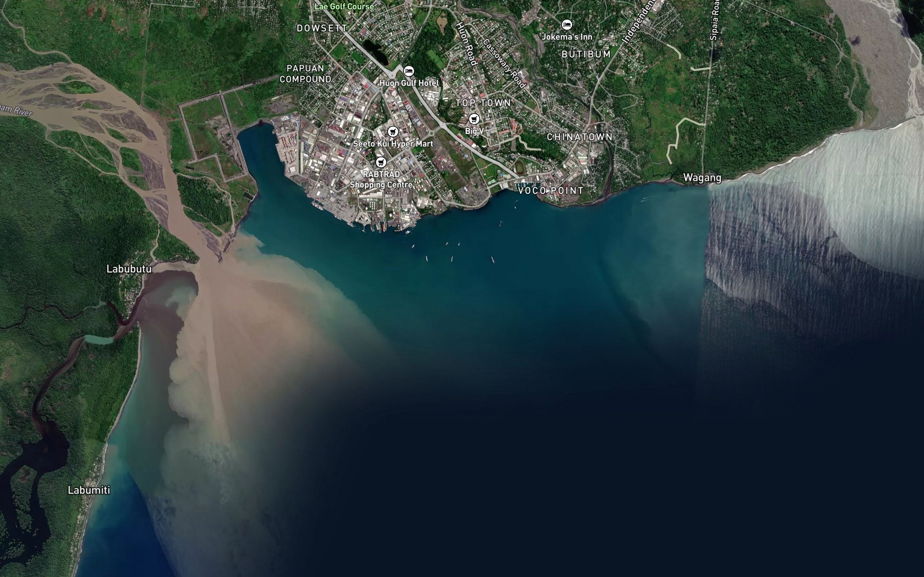 Satellite map of the Markham Bay