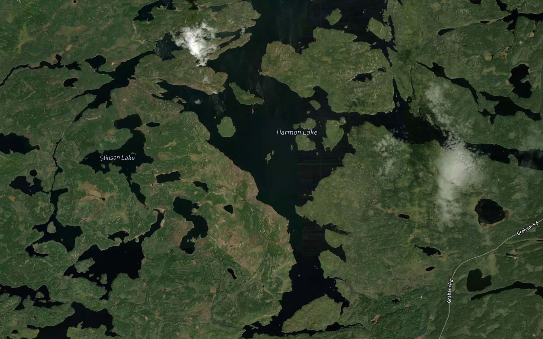 Satellite map of the Harmon Lake