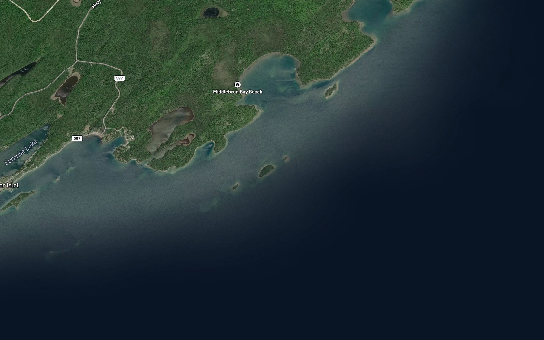 Satellite map of the Middlebrun Bay