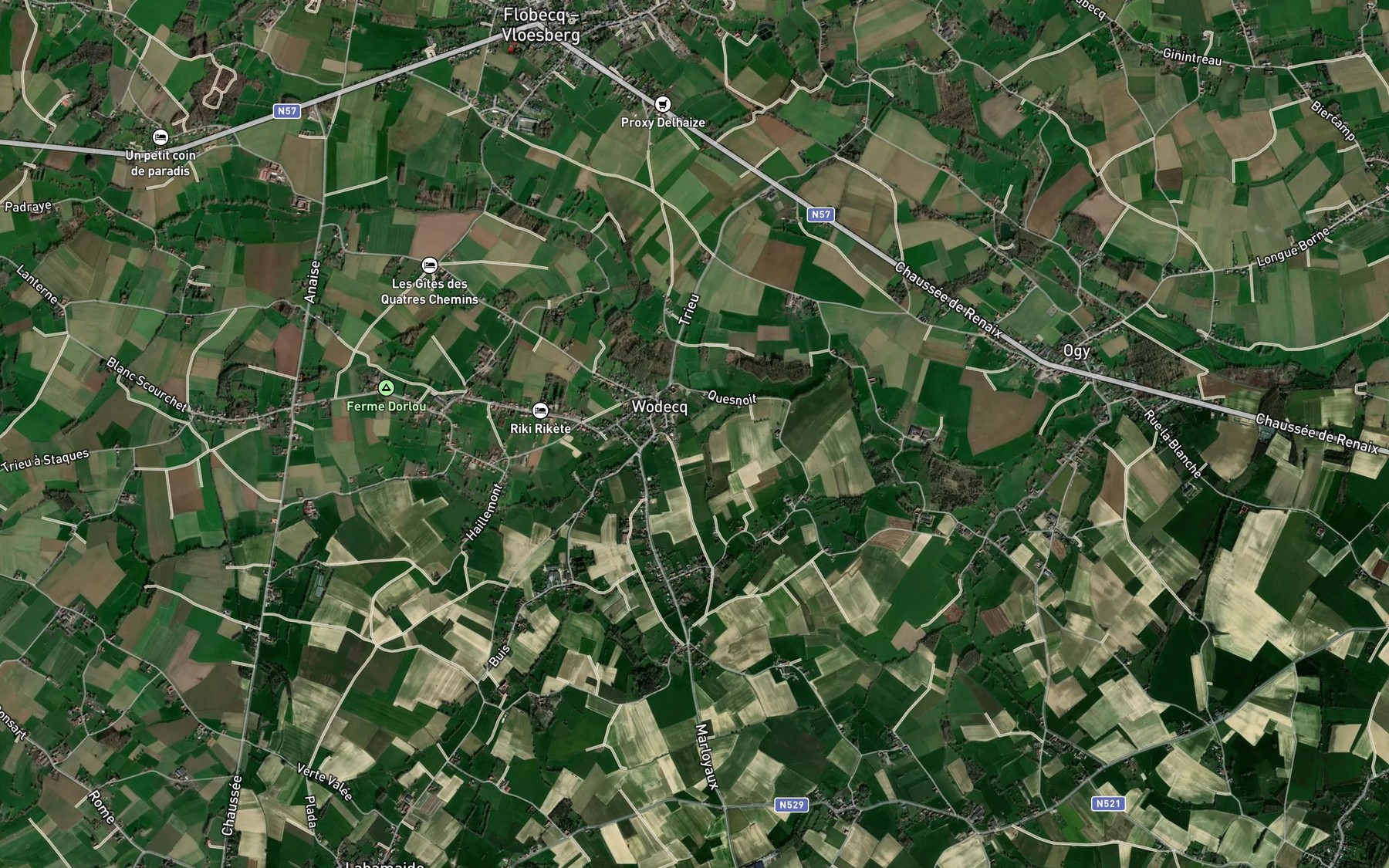 Satellite map of the Ruisseau d'Hubermont