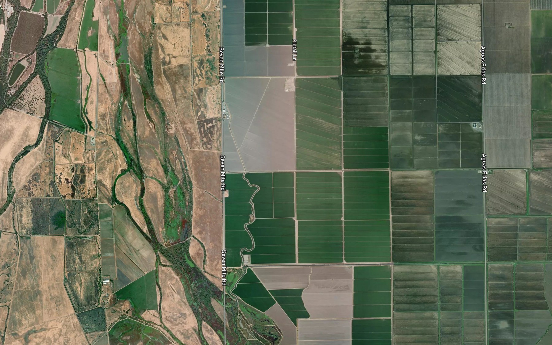 Satellite map of the Odell Canal