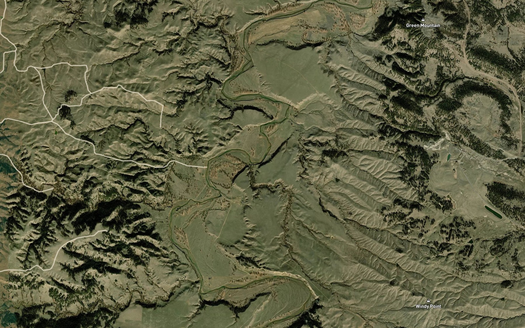 Satellite map of the Gimmestad Creek