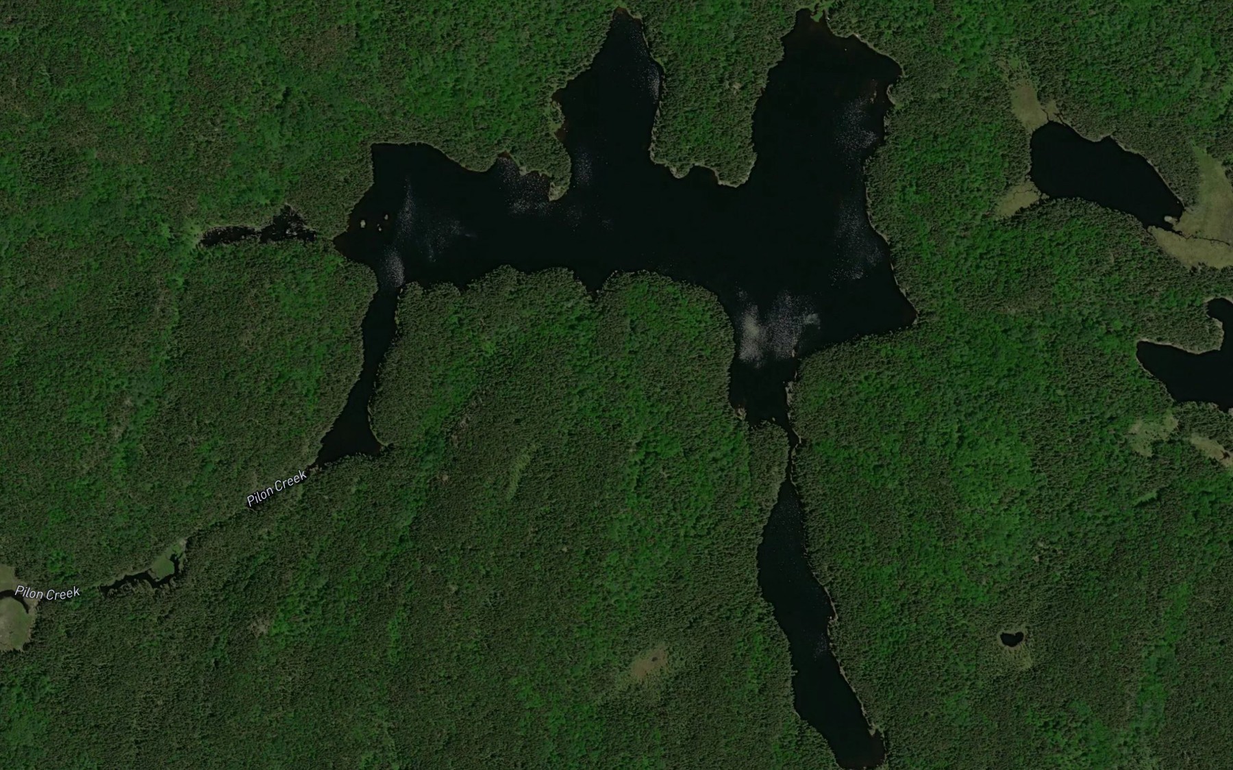 Satellite map of the Three Mile Lake