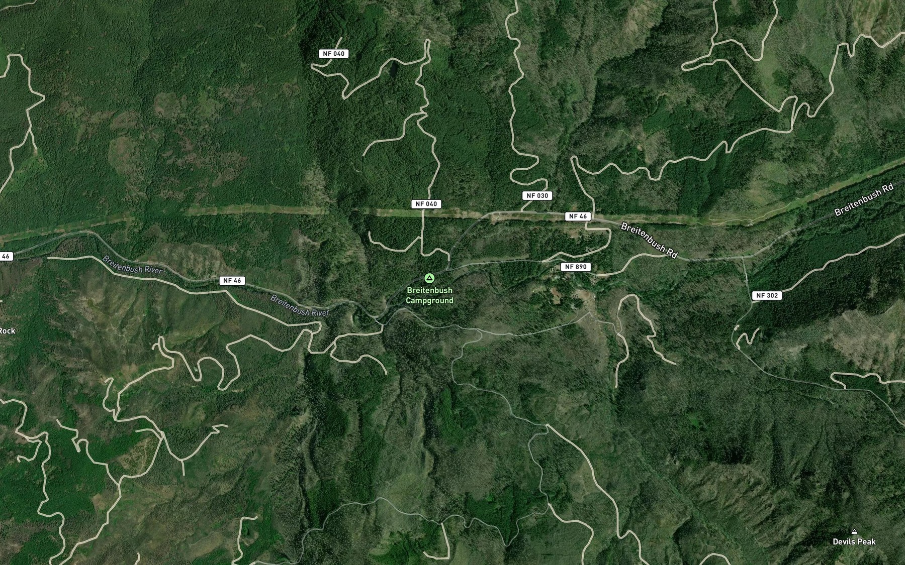 Satellite map of the Short Creek