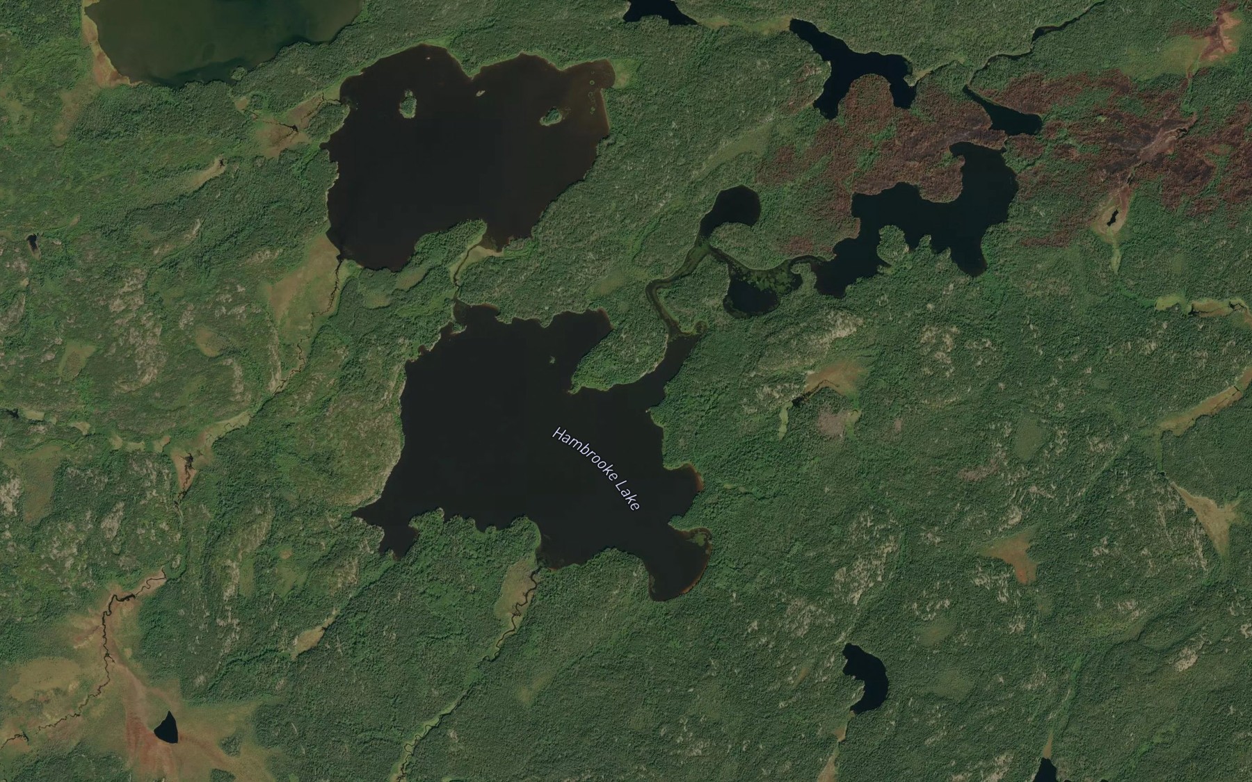Satellite map of the Hambrooke Lake