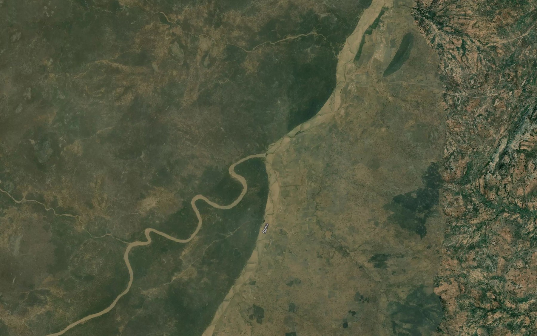 Satellite map of the River Dan Warra