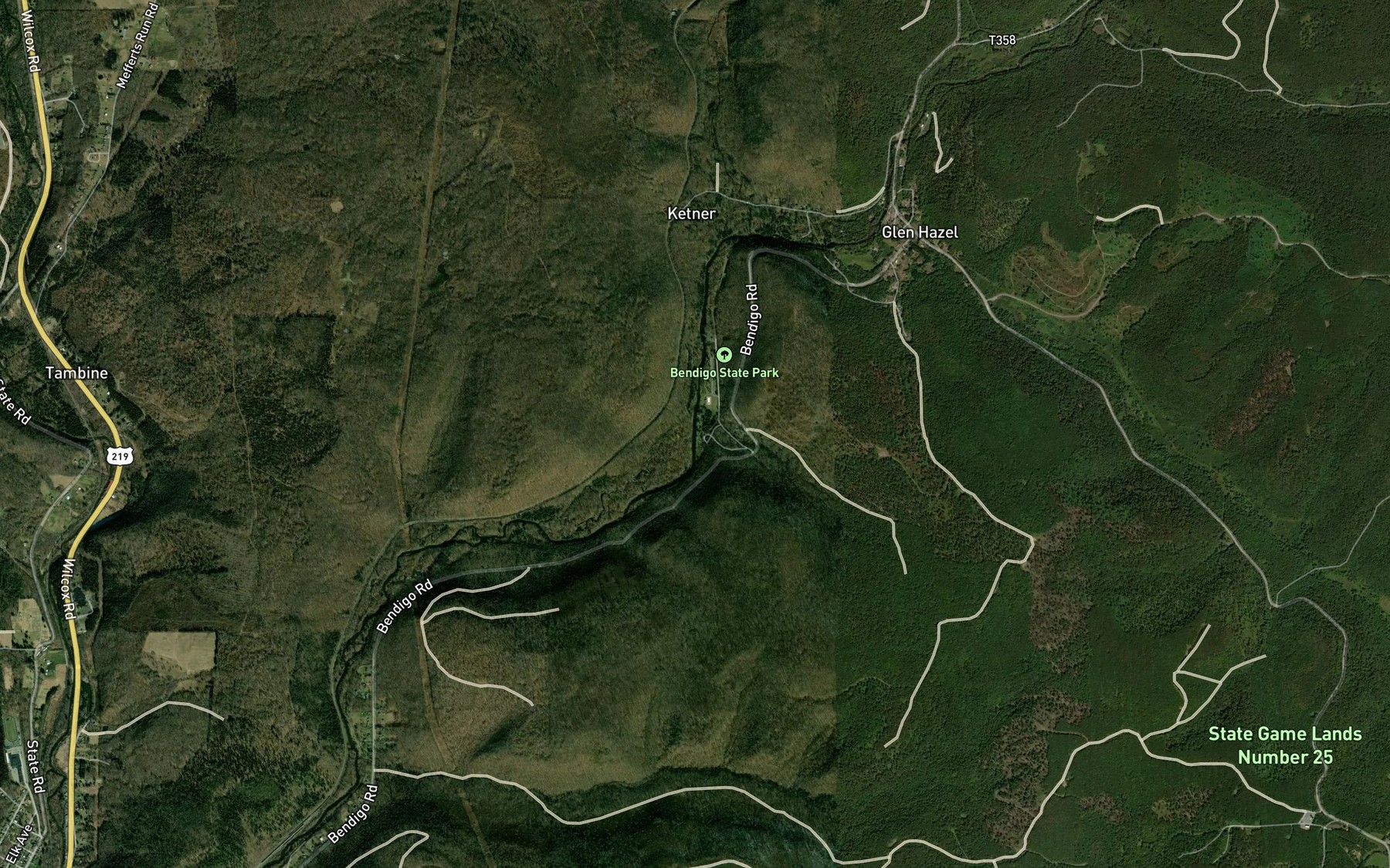 Satellite map of the Bendigo Run