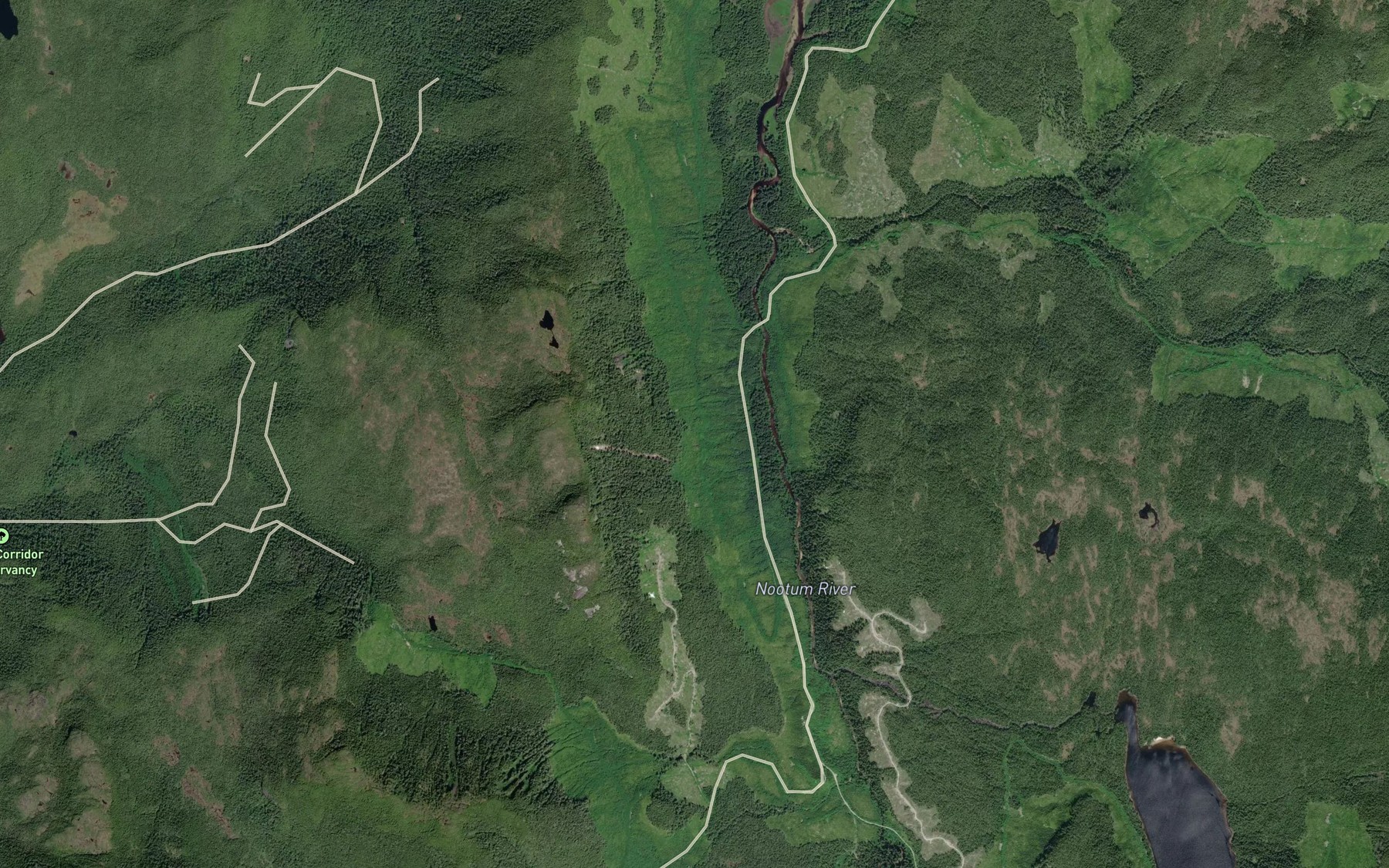 Satellite map of the Amy Creek