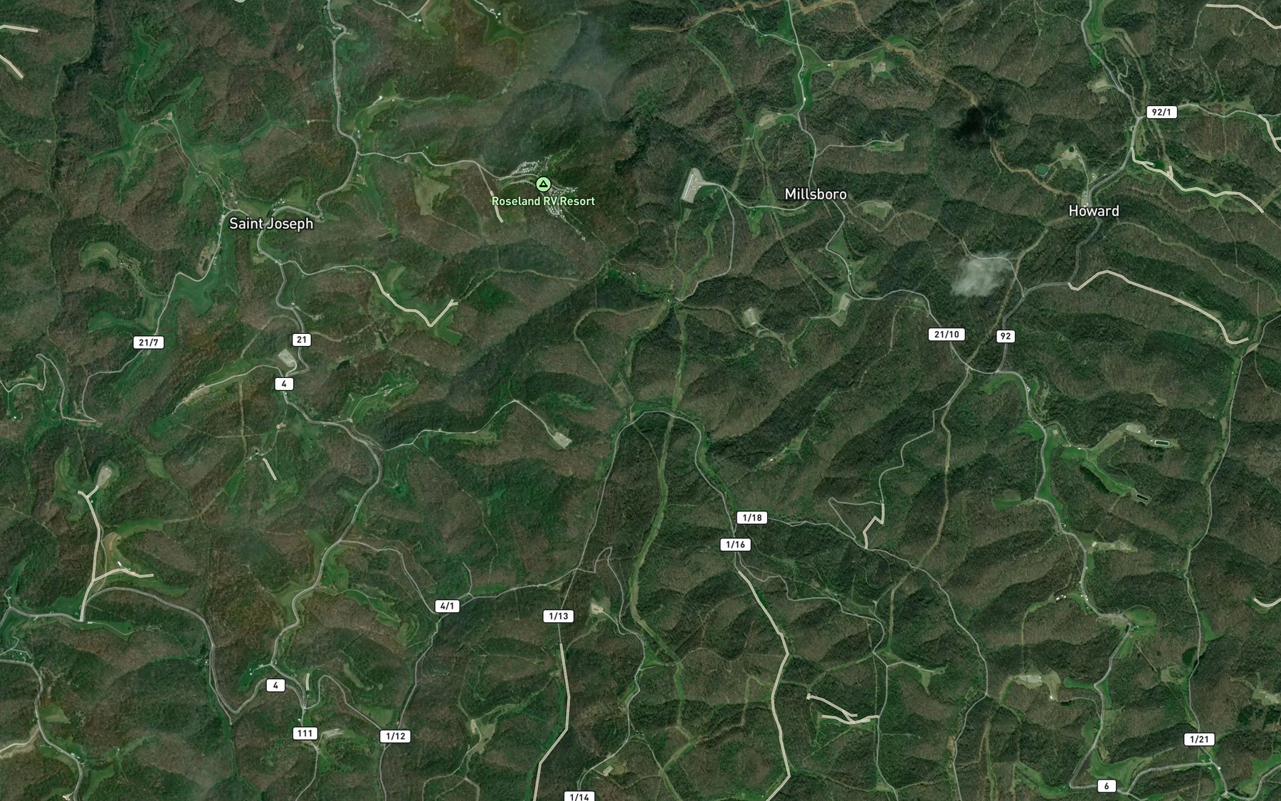 Satellite map of the Blake Fork