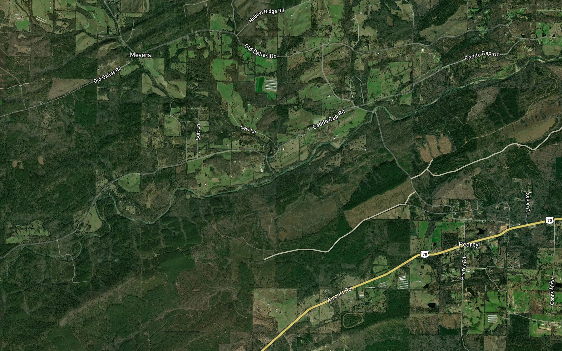 Satellite map of the Meyers Creek