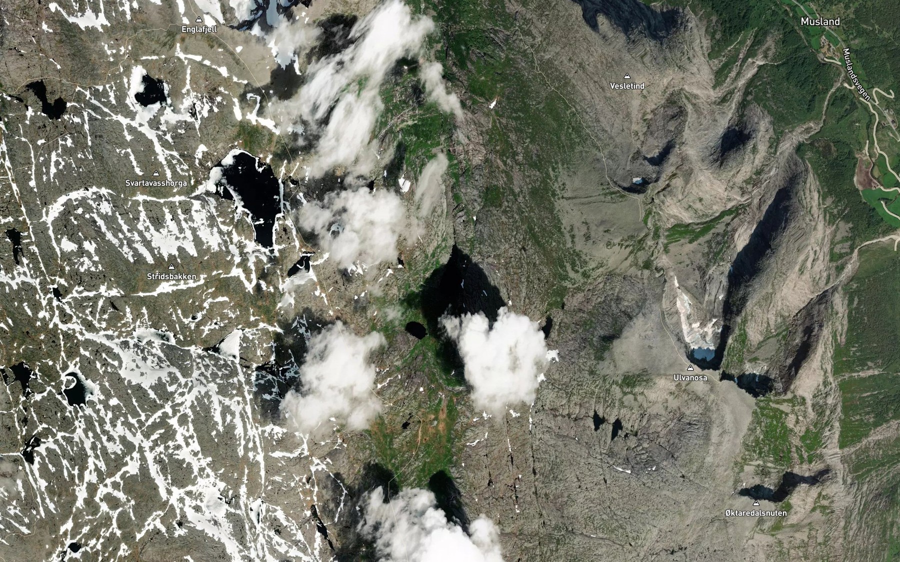 Satellite map of the Fagerdalsvatnet