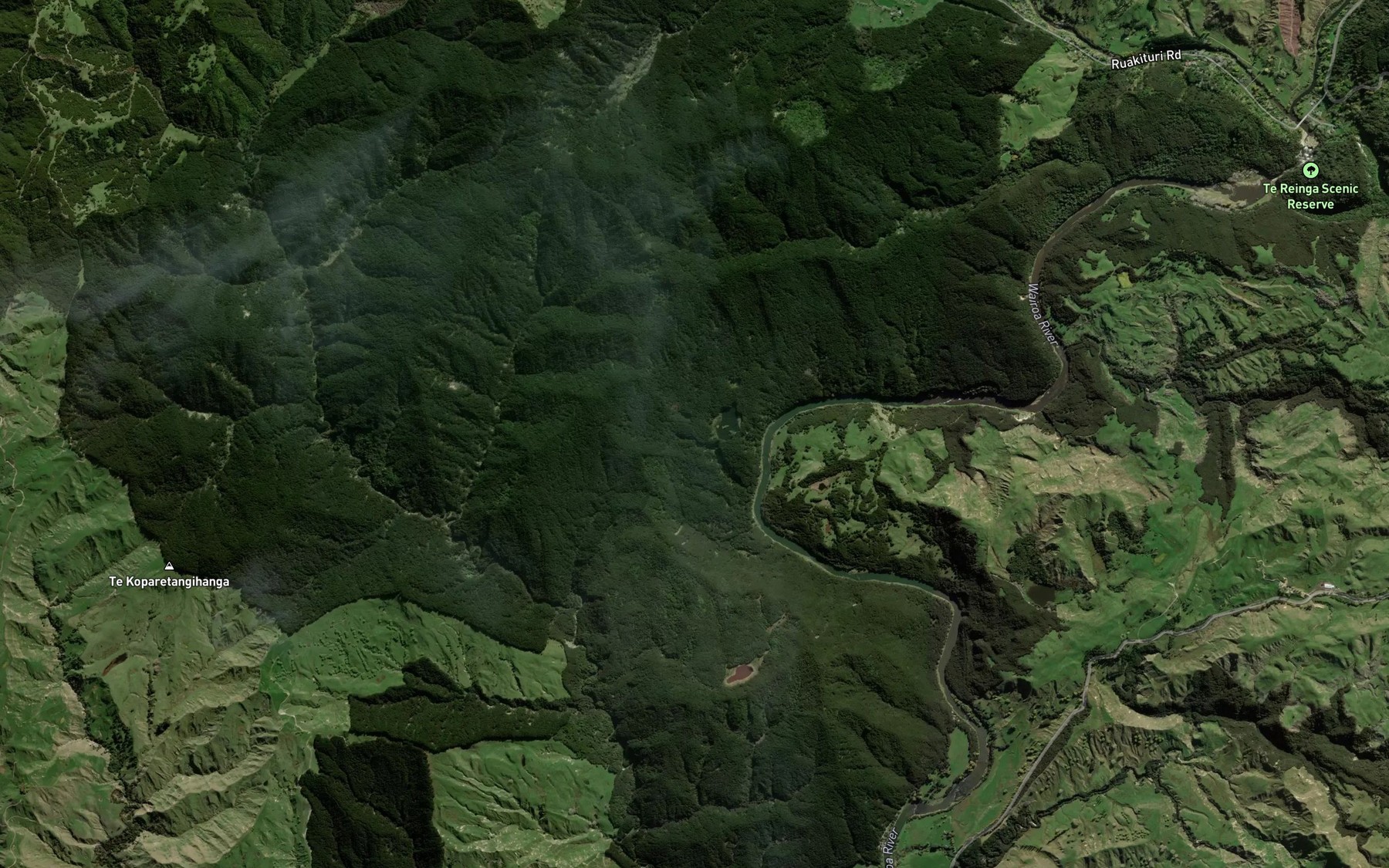 Satellite map of the Wairoa River