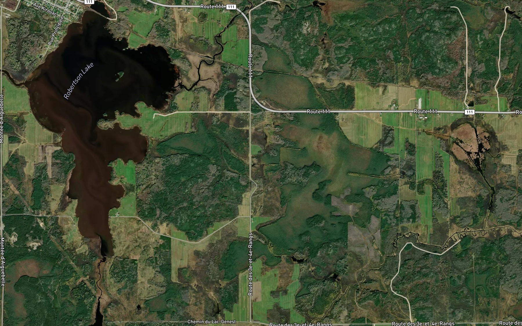 Satellite map of the Ruisseau Poirier