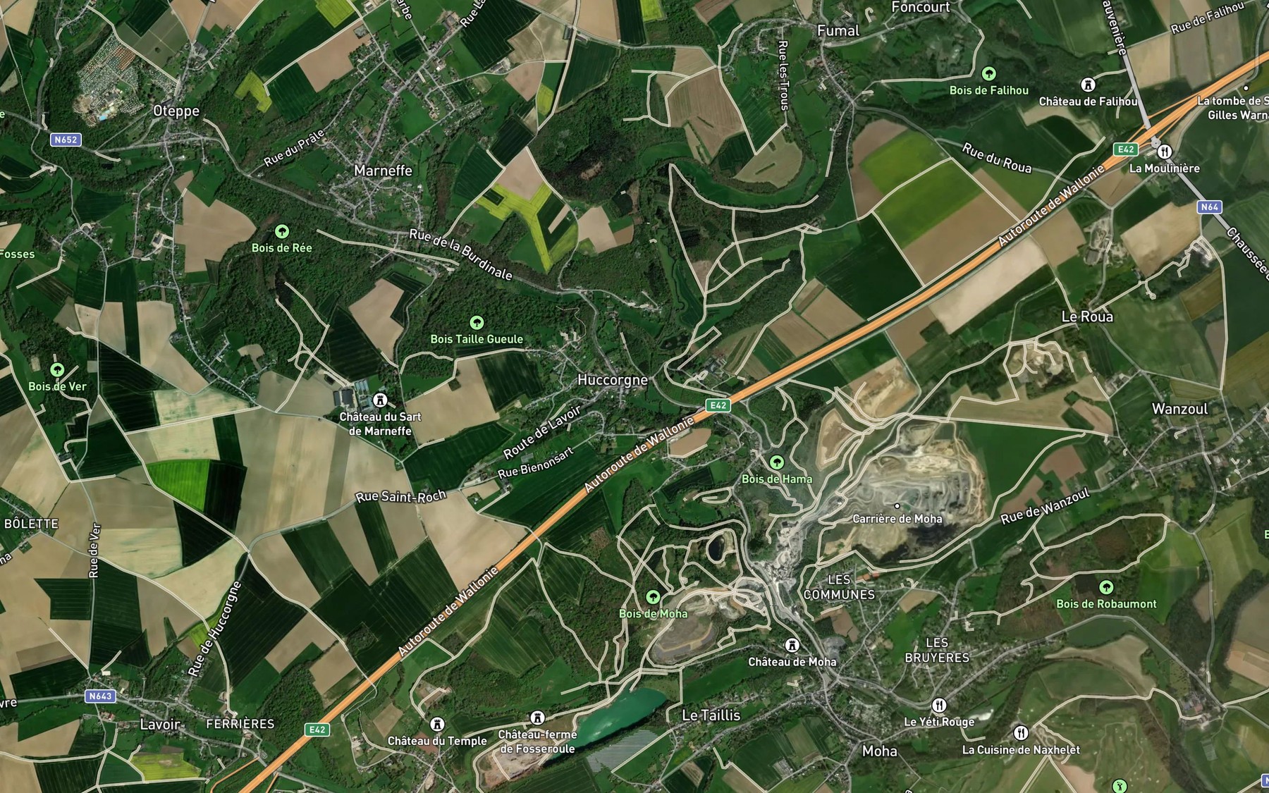 Satellite map of the Burdinne