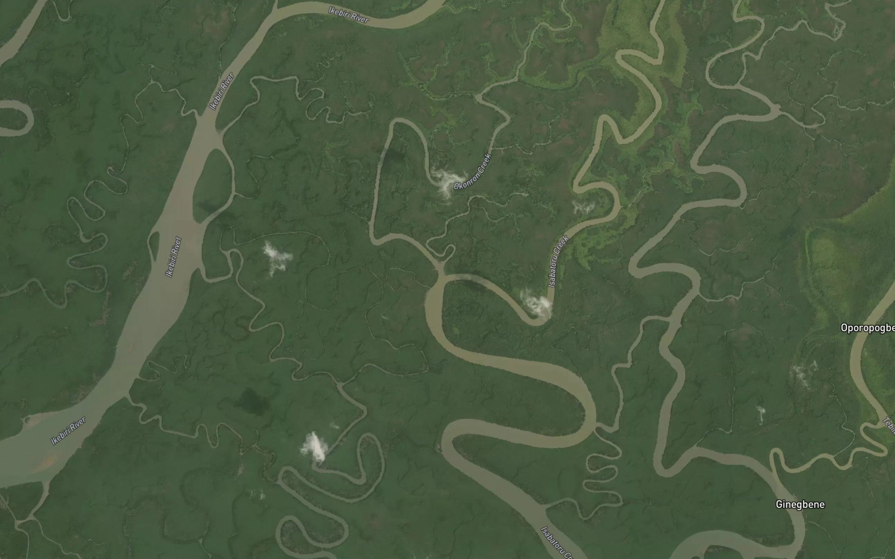 Satellite map of the Okonron Creek