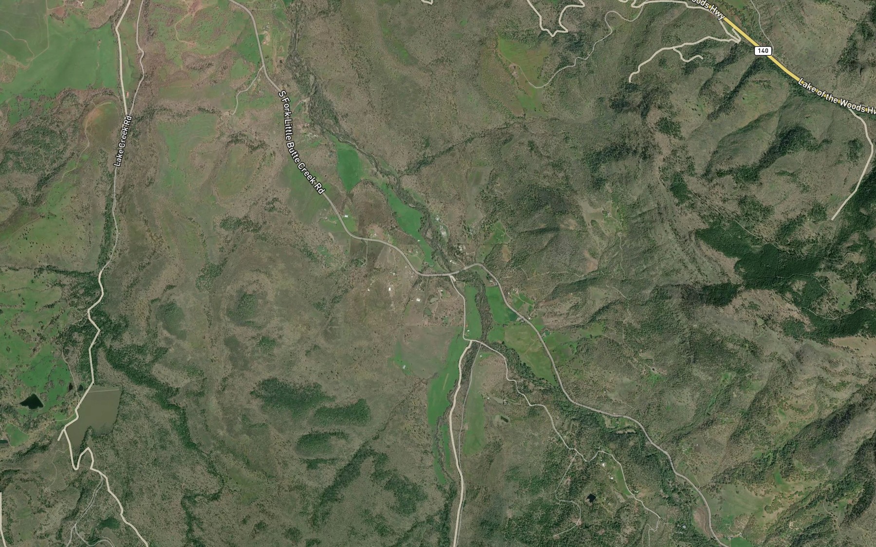 Satellite map of the Lost Creek