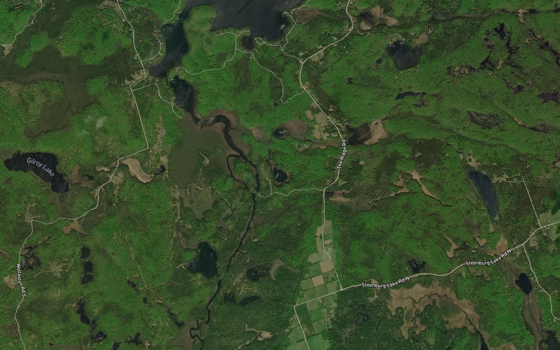 Satellite map of the Hardwood Lake