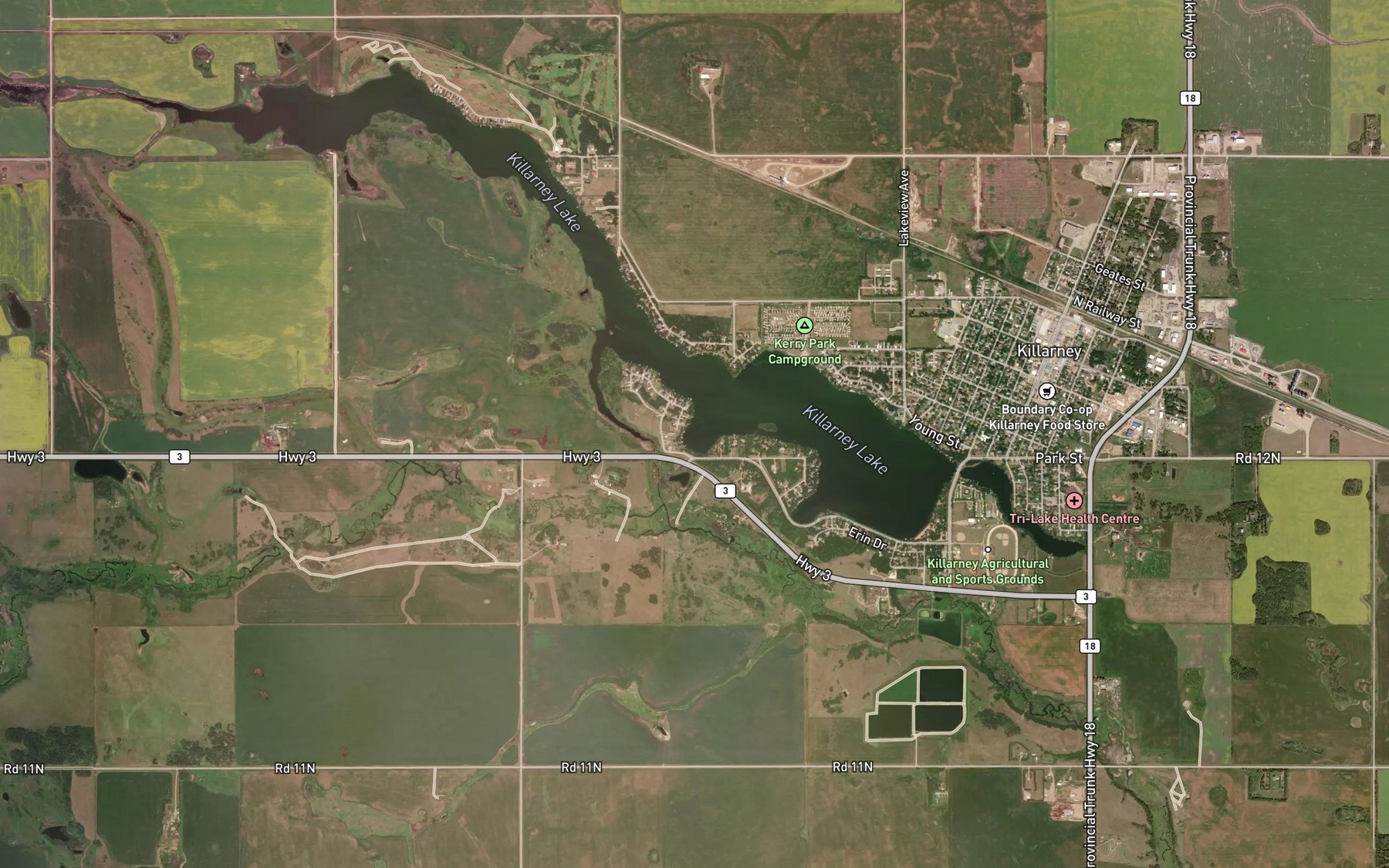 Satellite map of the Catfish Bay