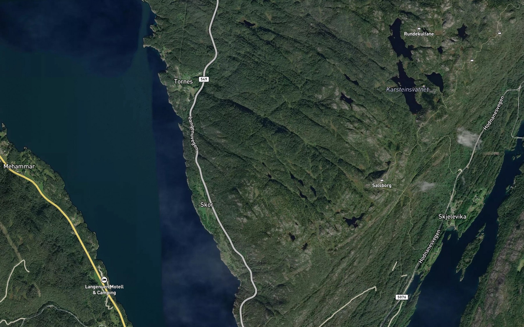 Satellite map of the Korsviketjorna